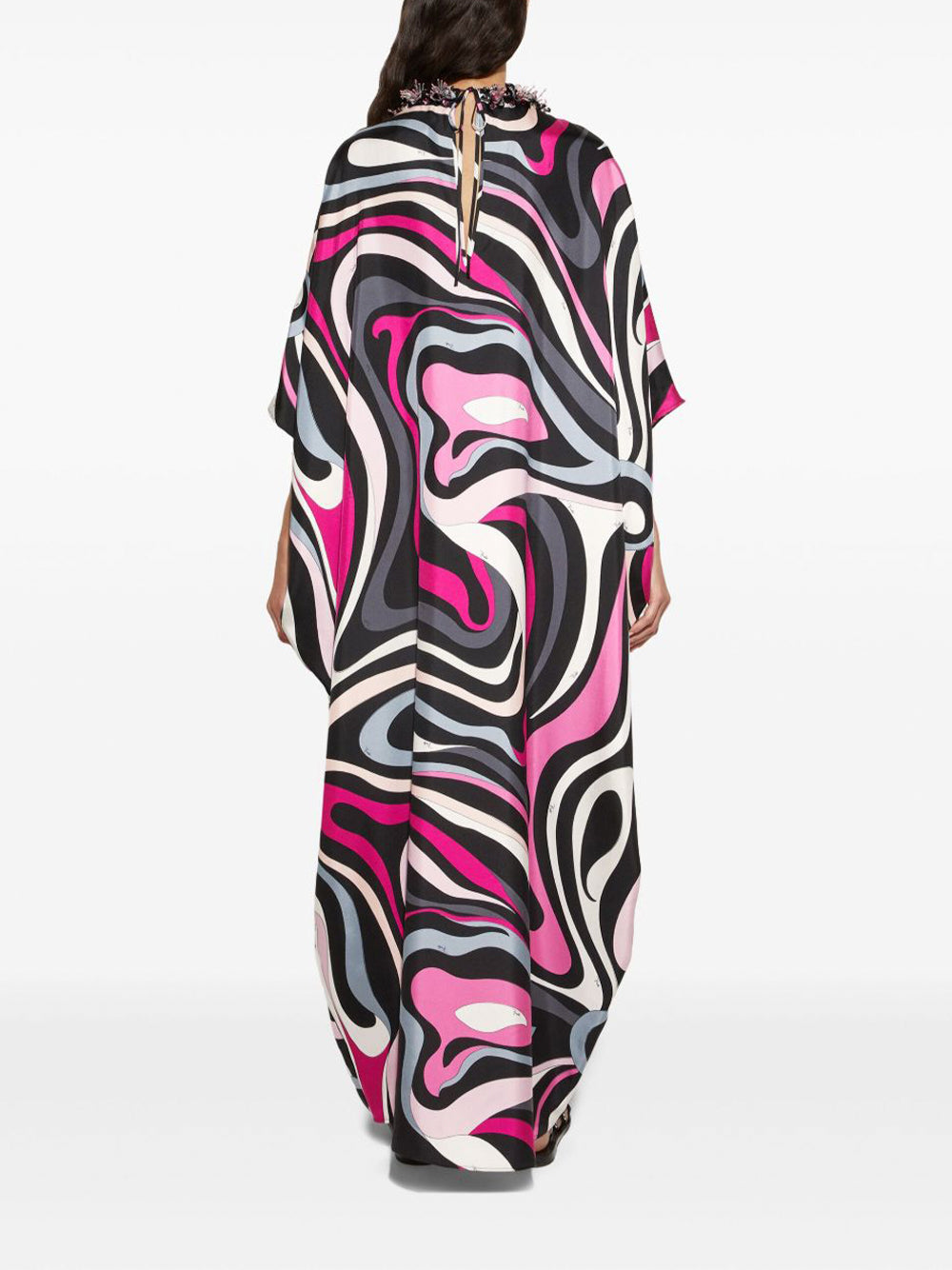 silk caftan dress Emilio Pucci Marmo-print Kaftan