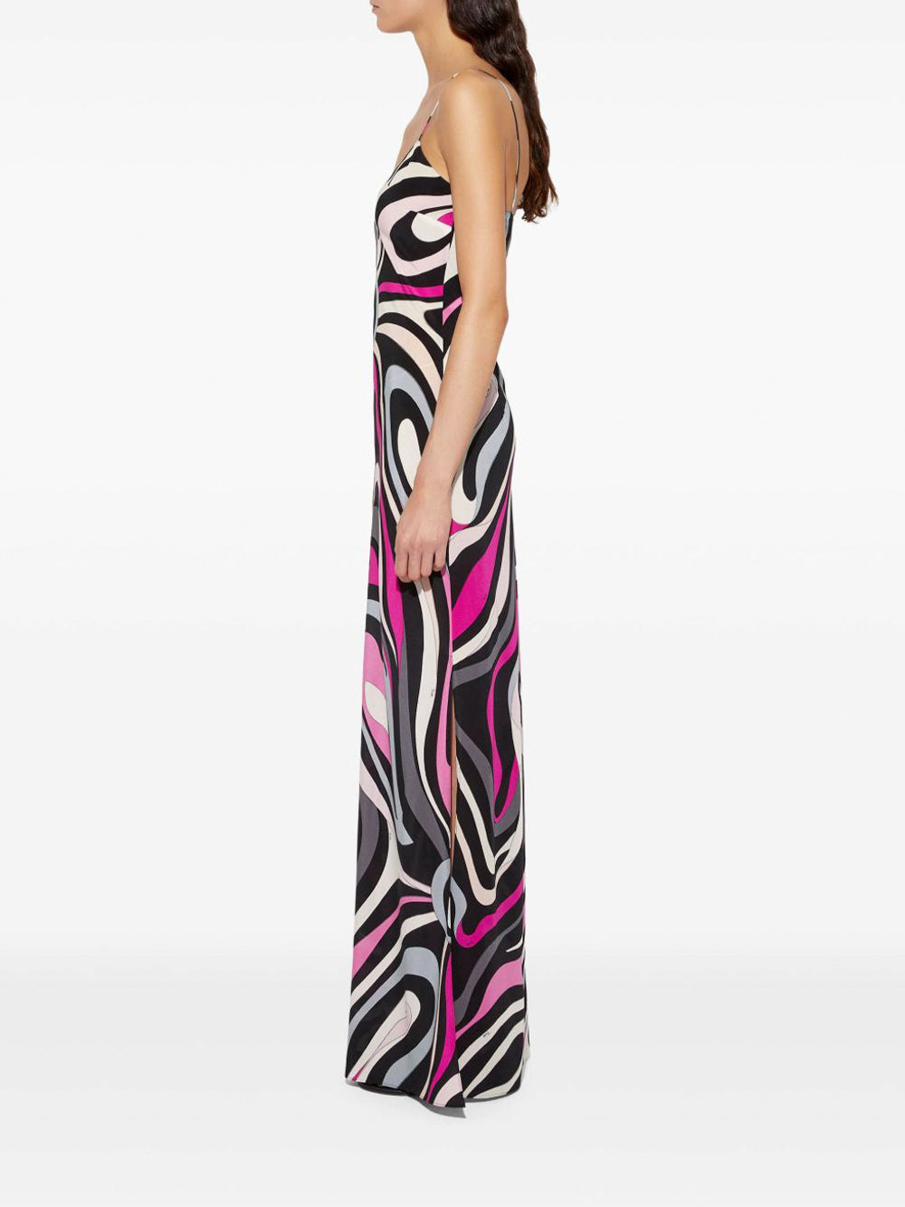 Marmo-Print Silk Maxi Dress