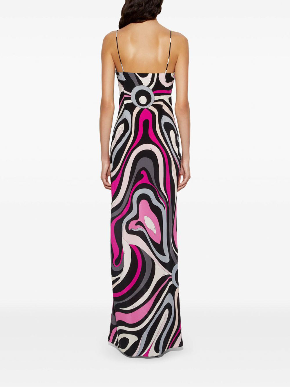 Marmo-Print Silk Maxi Dress