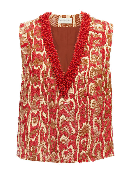 Dries van Noten | College Sequined Snake-Print Top – Kirna