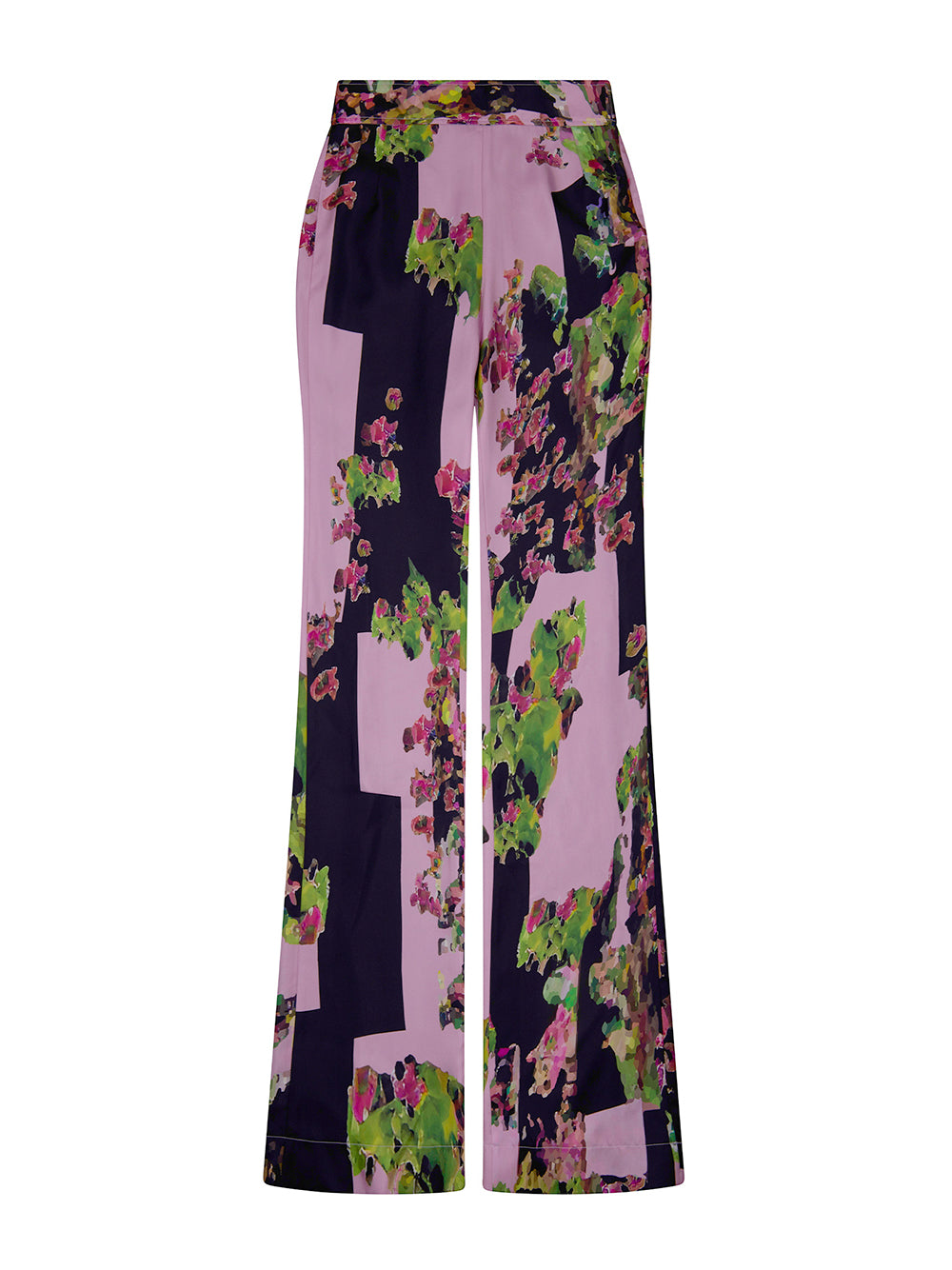 Pink London Terrace Silk Slim Aarons Pants