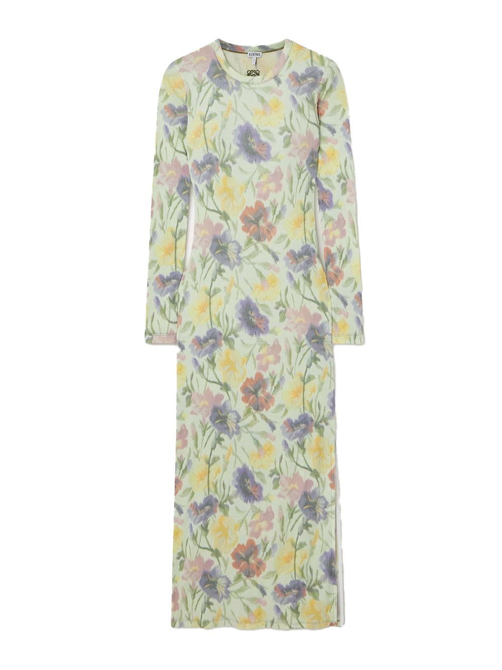Cotton-Silk Floral Midi Dress