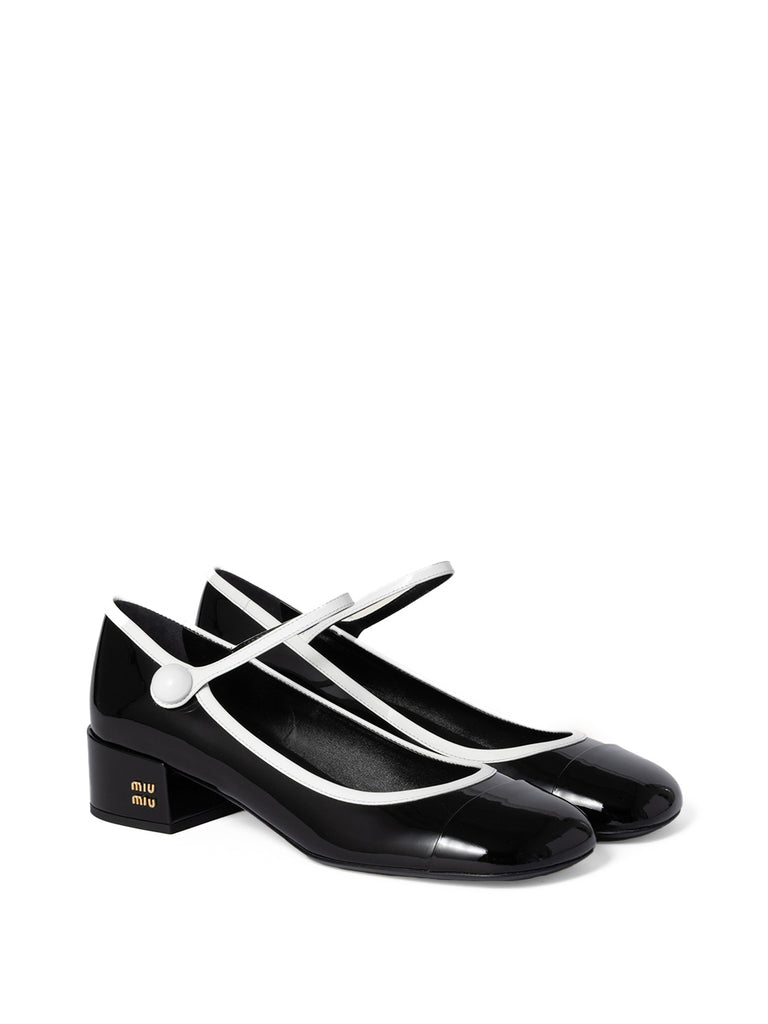 Miu Miu | Two-Tone Patent Leather Mary Jane Pumps – Kirna Zabête