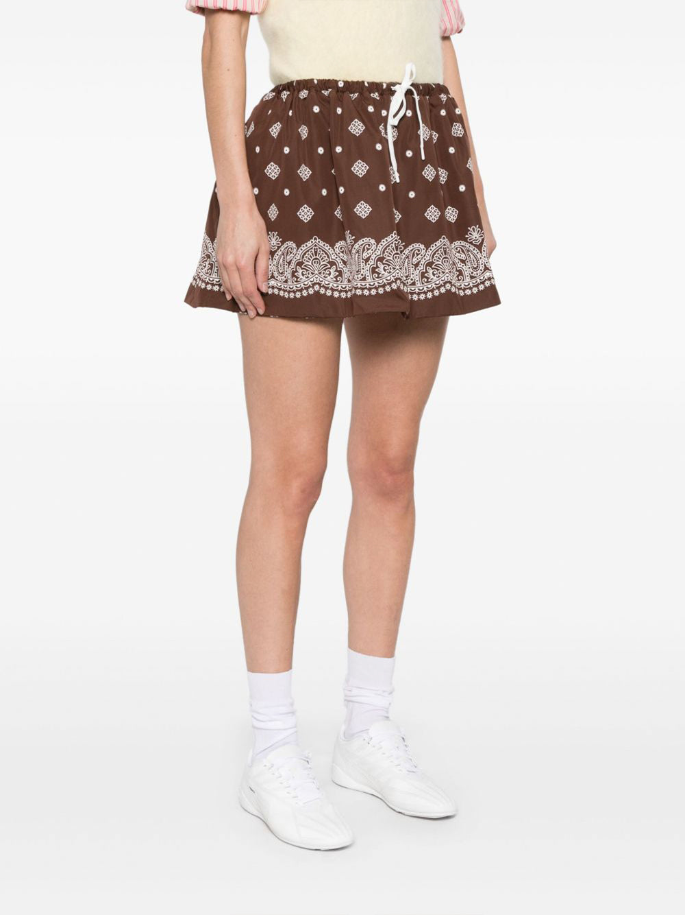 Bandana Drawstring Mini Skirt