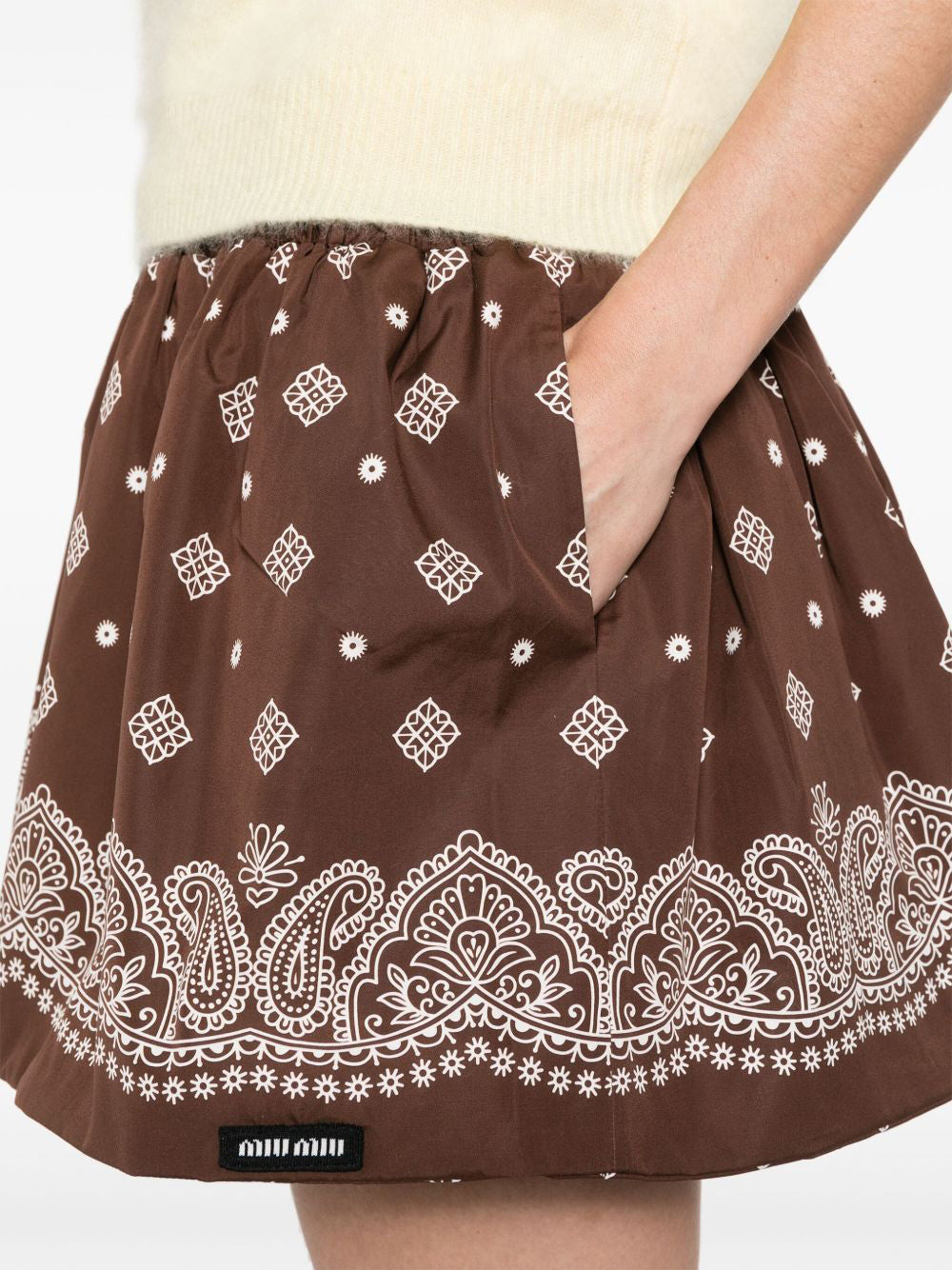 Bandana Drawstring Mini Skirt