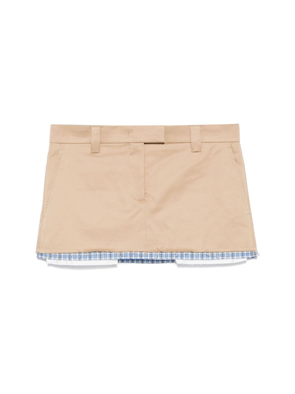 Layered-Hem Chino Mini Skirt