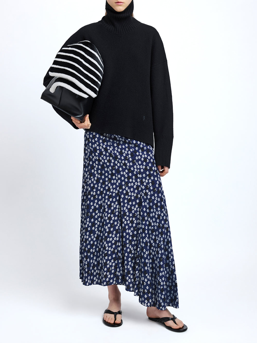 Joelle High-Low Silk Blend Skirt