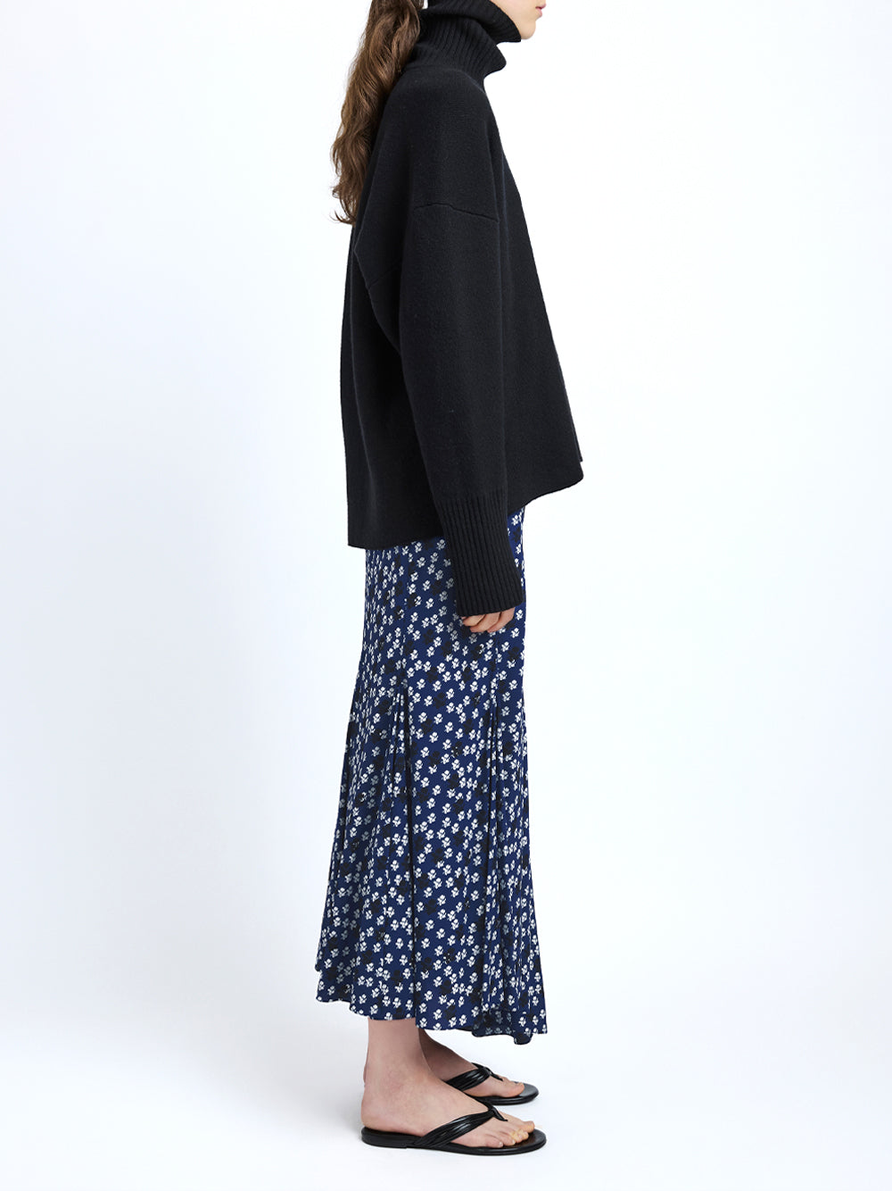 Joelle High-Low Silk Blend Skirt