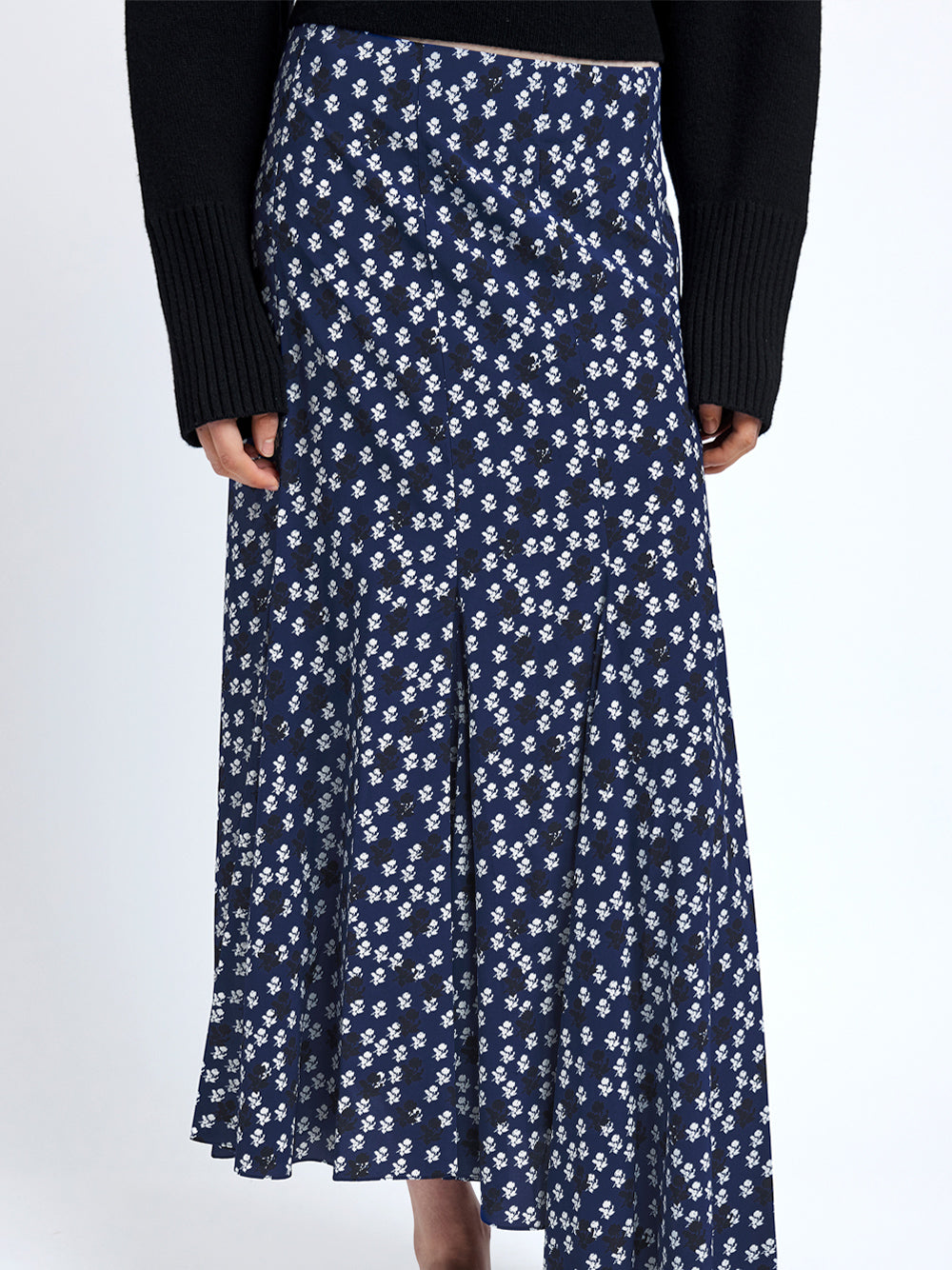 Joelle High-Low Silk Blend Skirt