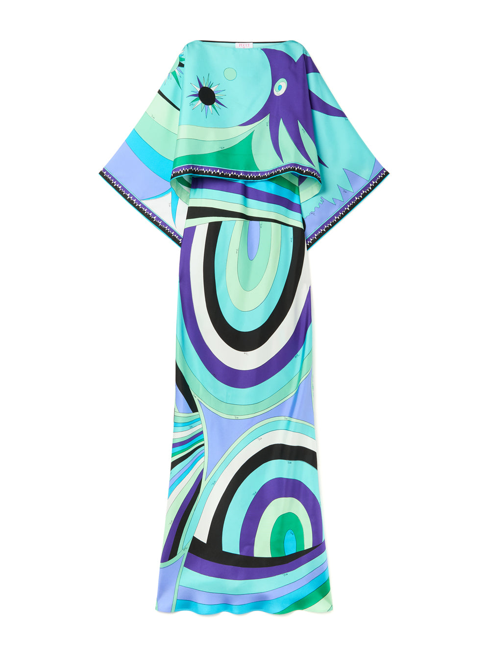 Iride and Stella-Print Silk-Twill Cape Dress
