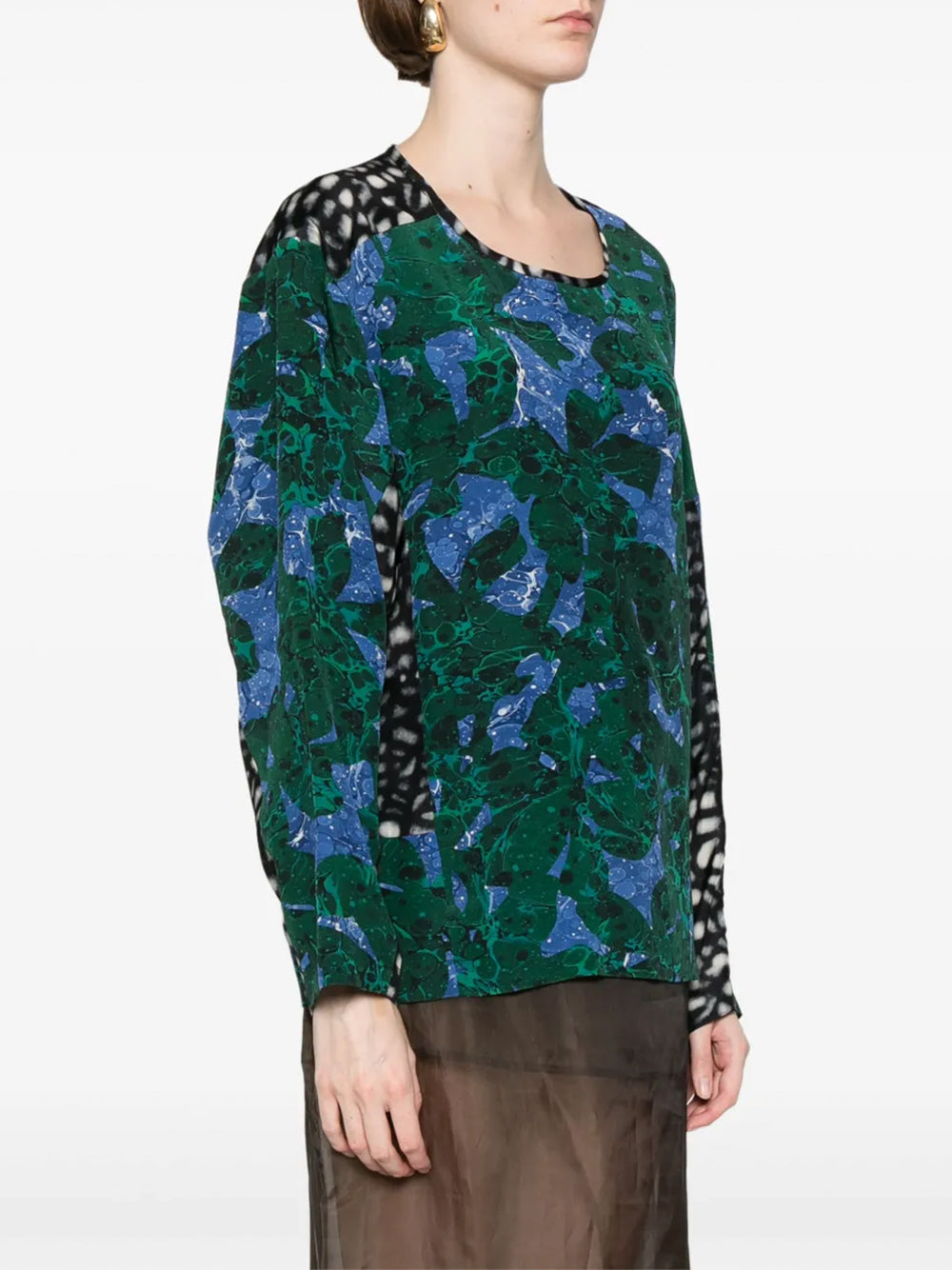 Caias Printed Silk Top