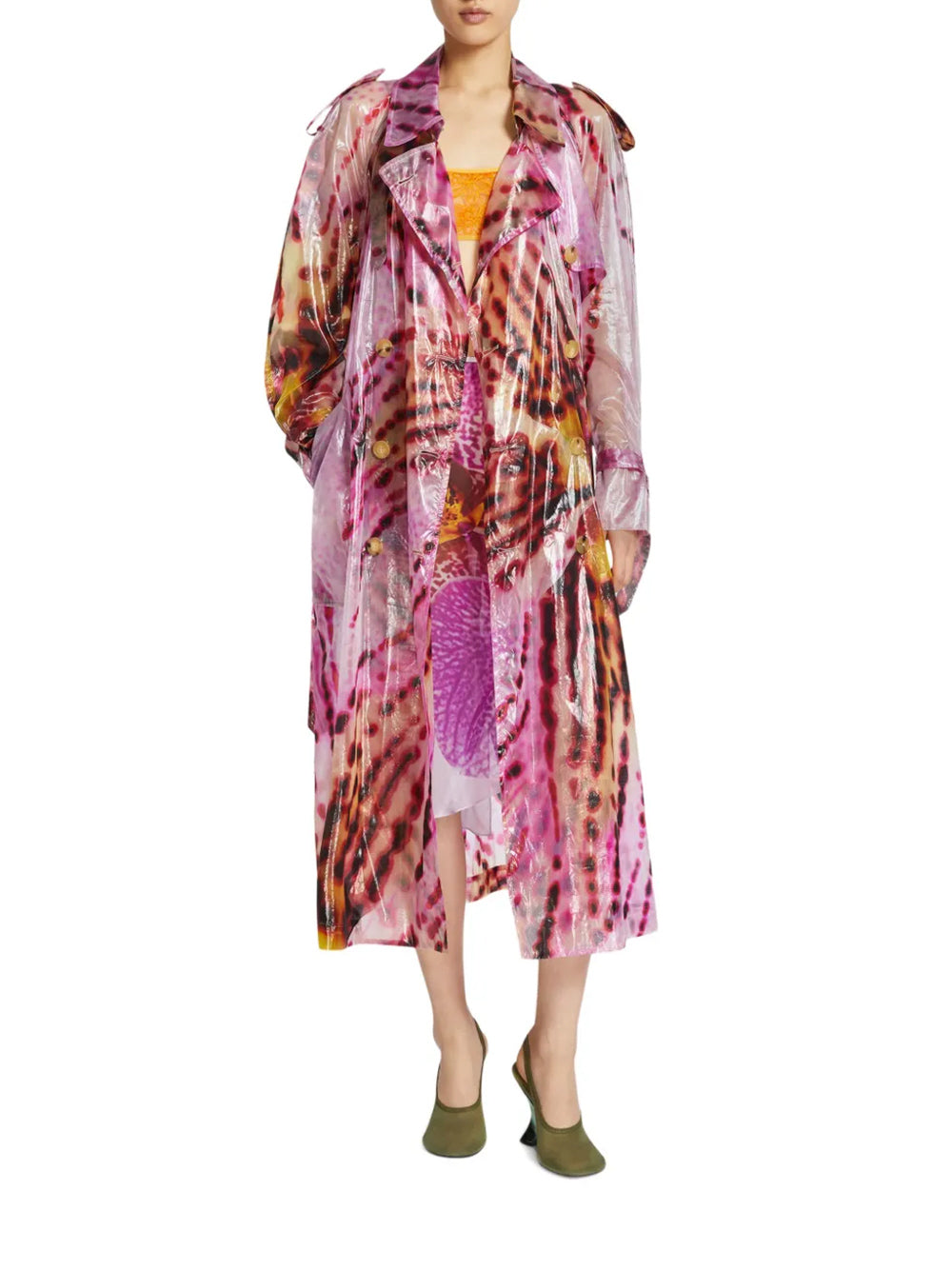 Risto Sheer Tie-Dye Trench Coat