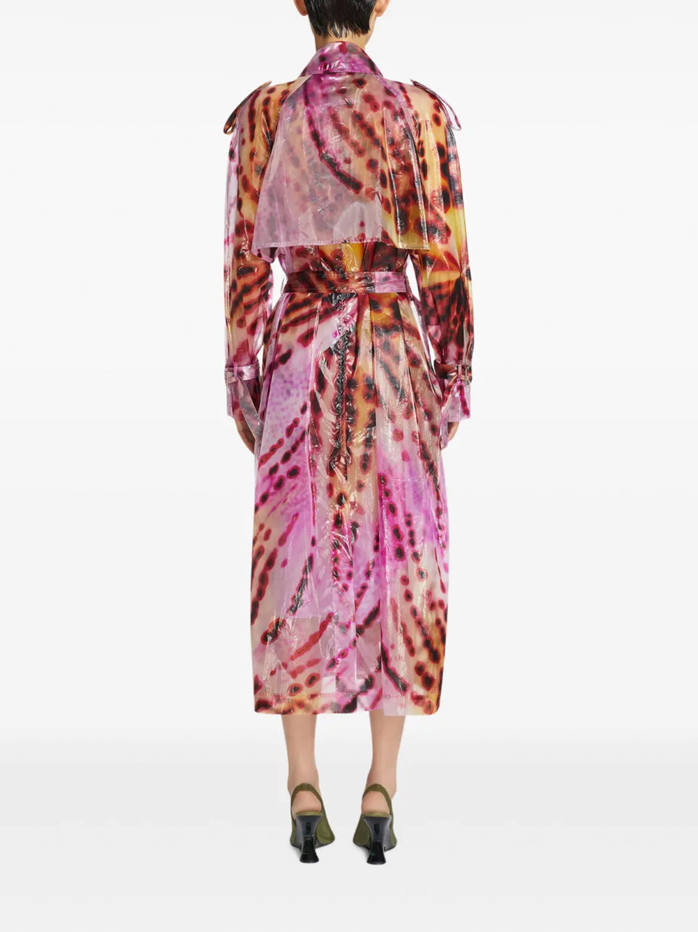 Risto Sheer Tie-Dye Trench Coat