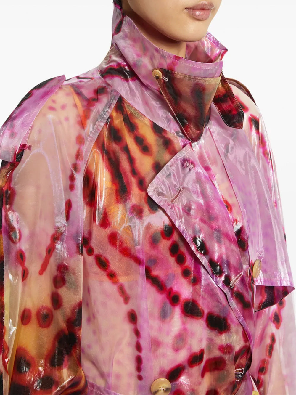 Risto Sheer Tie-Dye Trench Coat
