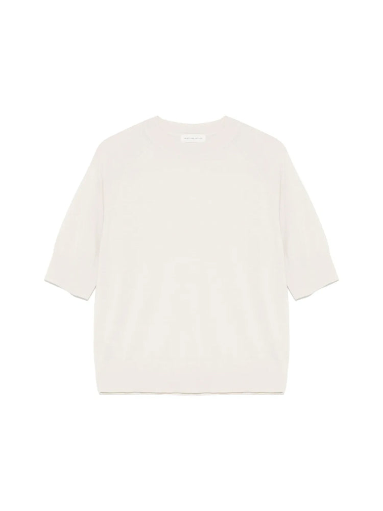 DRIES VAN NOTEN ホワイト サスペンダー Dries Van Noten white oversized shirt with embroidered crest