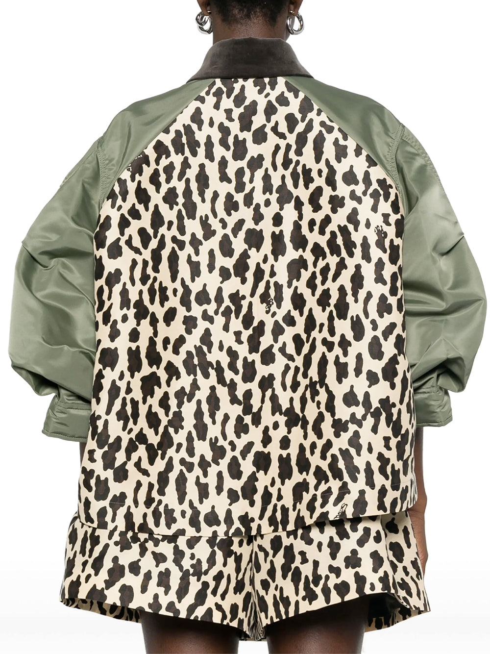 Leopard Print x Nylon Twill Jacket