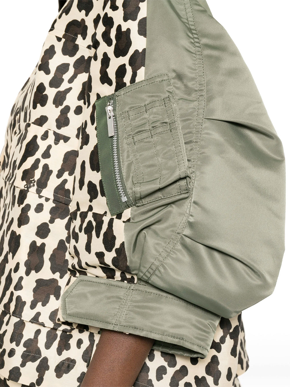Leopard Print x Nylon Twill Jacket