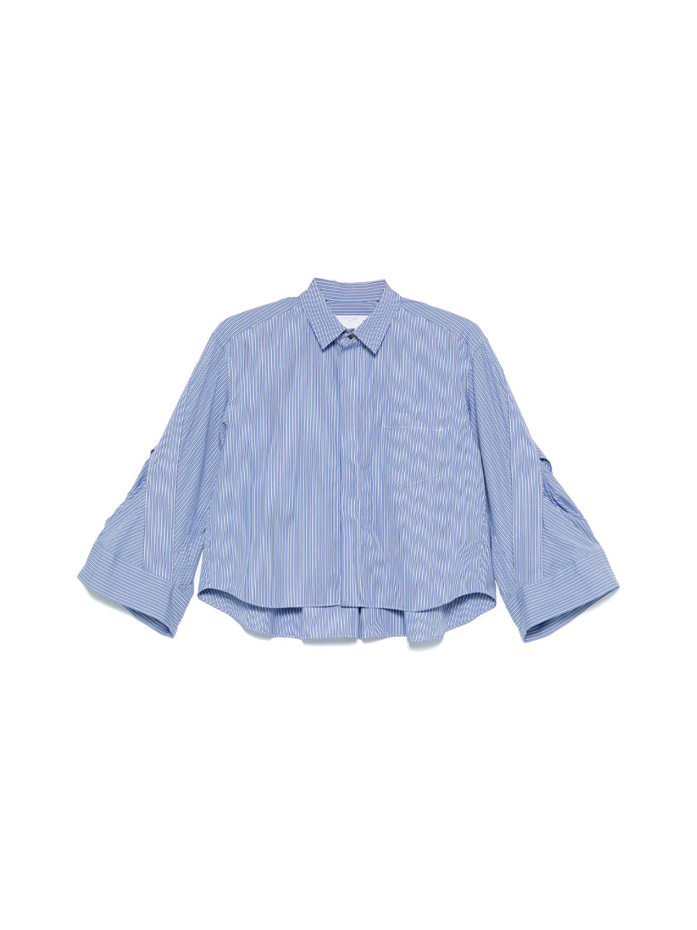 Cropped Striped Poplin Shirt