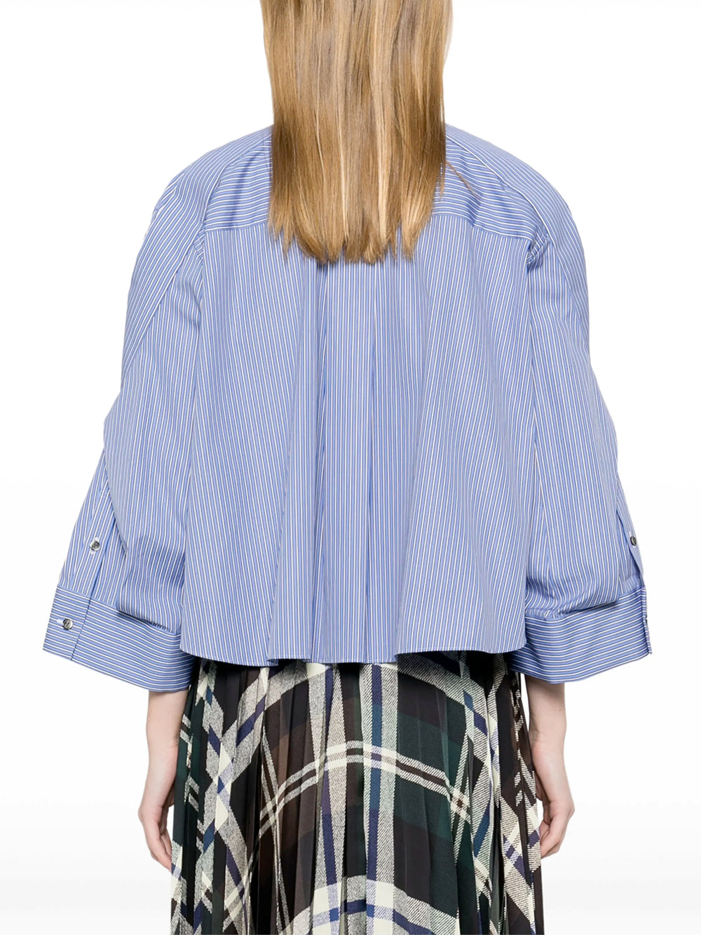 Cropped Striped Poplin Shirt