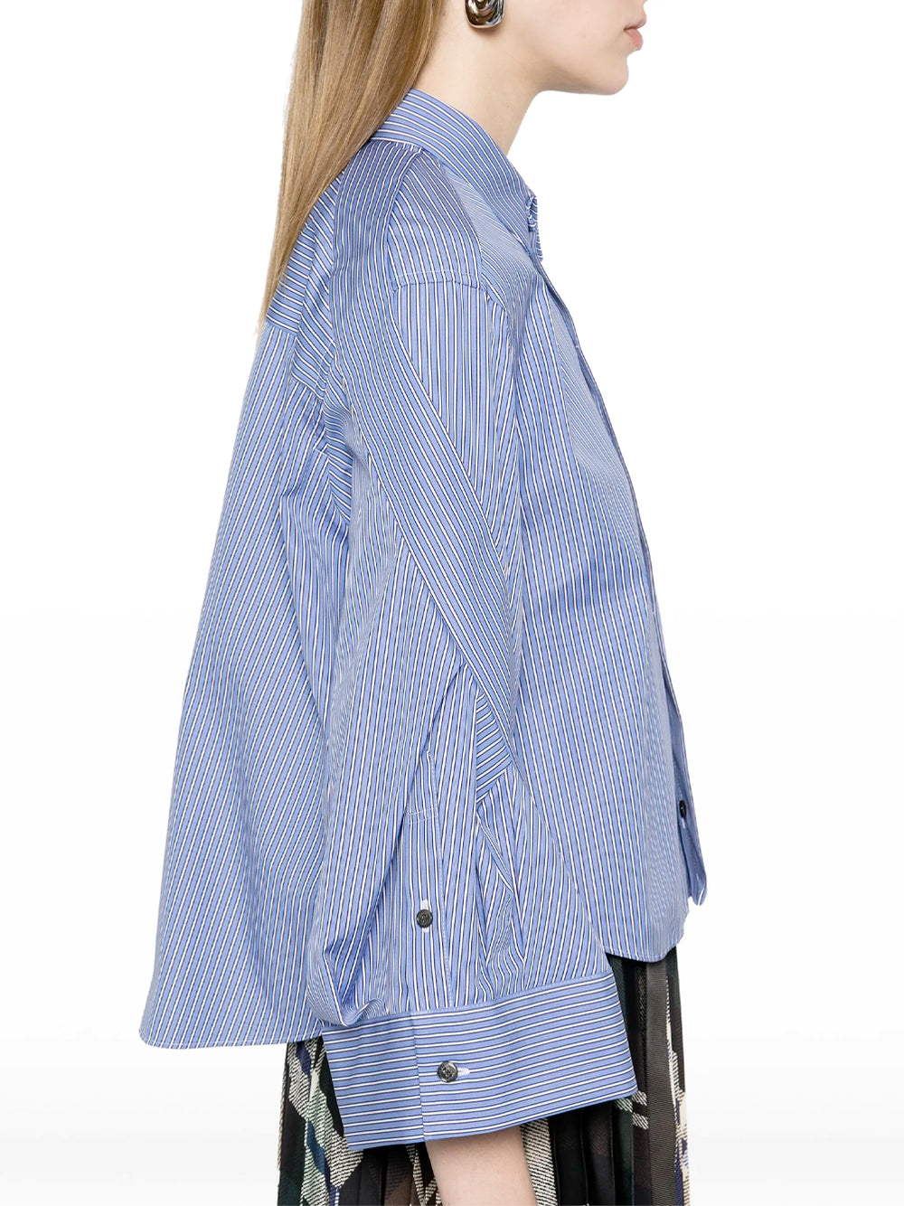 Cropped Striped Poplin Shirt