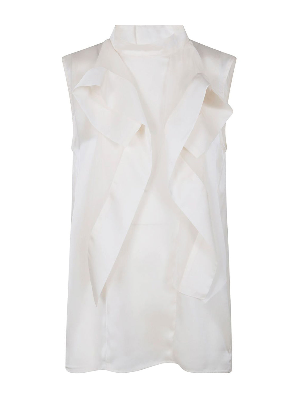 Satin x Chiffon Ruffled Blouse