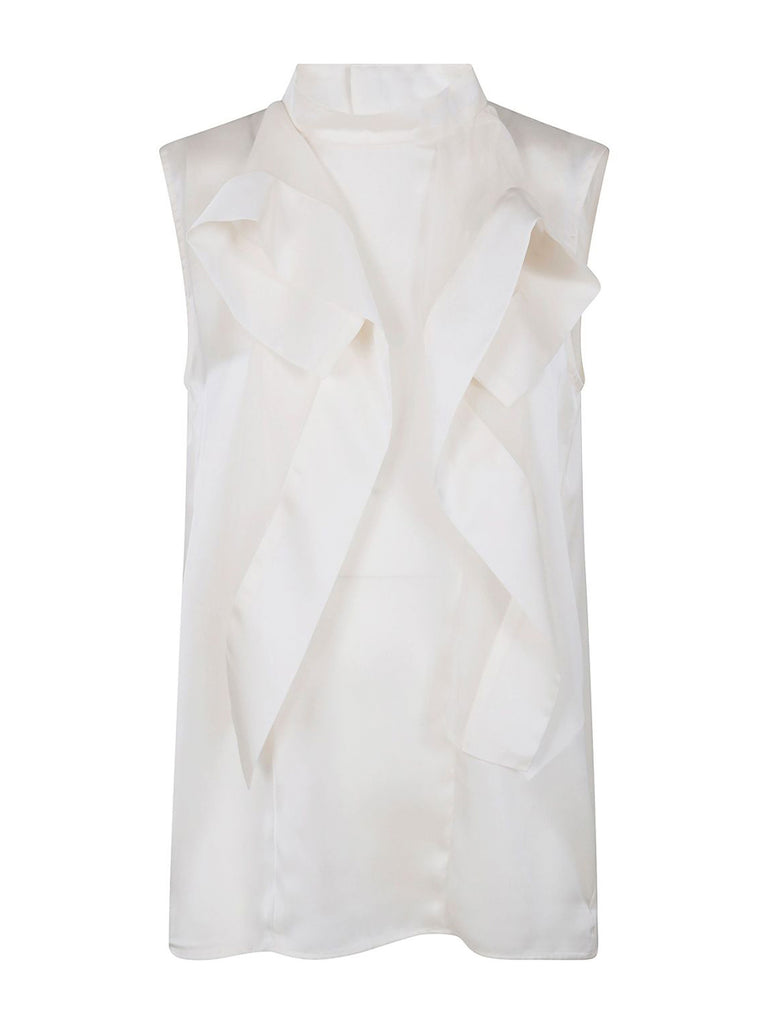 sacai | Satin x Chiffon Ruffled Blouse – Kirna Zabête