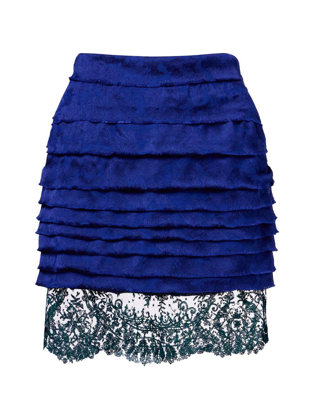 Jacquard and Lace Mini Skirt