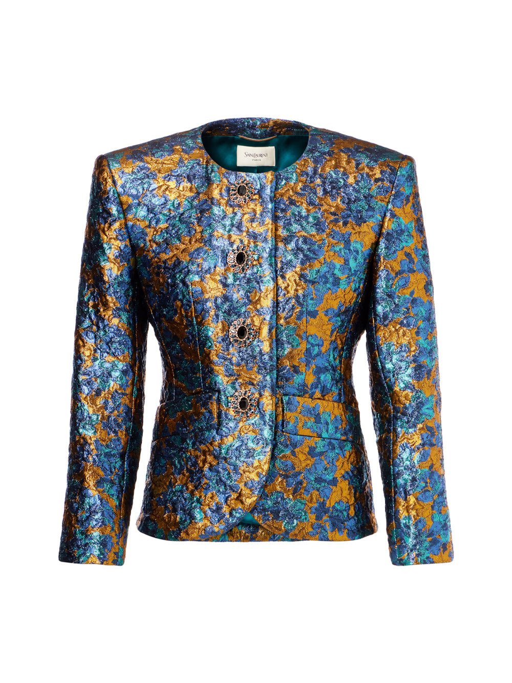 Metallic Floral Jacquard Jacket