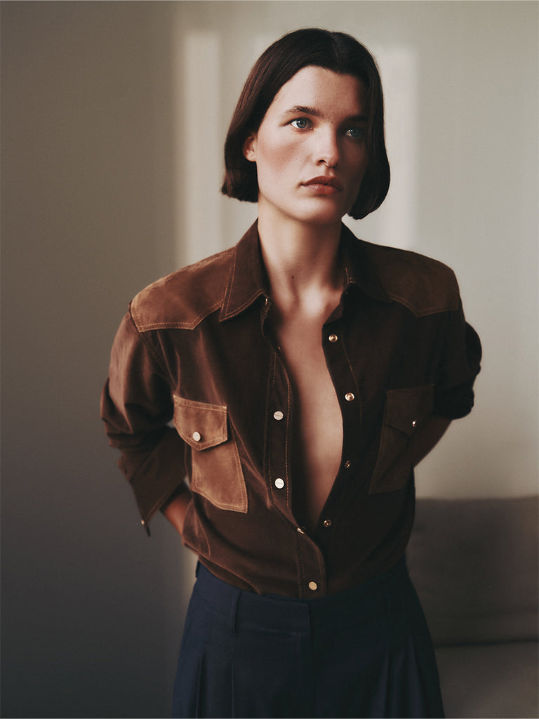 Cowboy Take Me Away Shirt In Norwich Corduroy Indigo main image 0