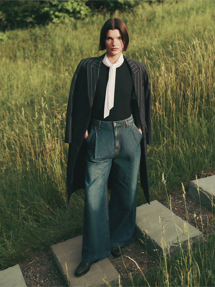 トップス THEREDTHREAD S tie shirt cropped THEREDTHREAD / ザレッドスレッド】S tie shirt cropped