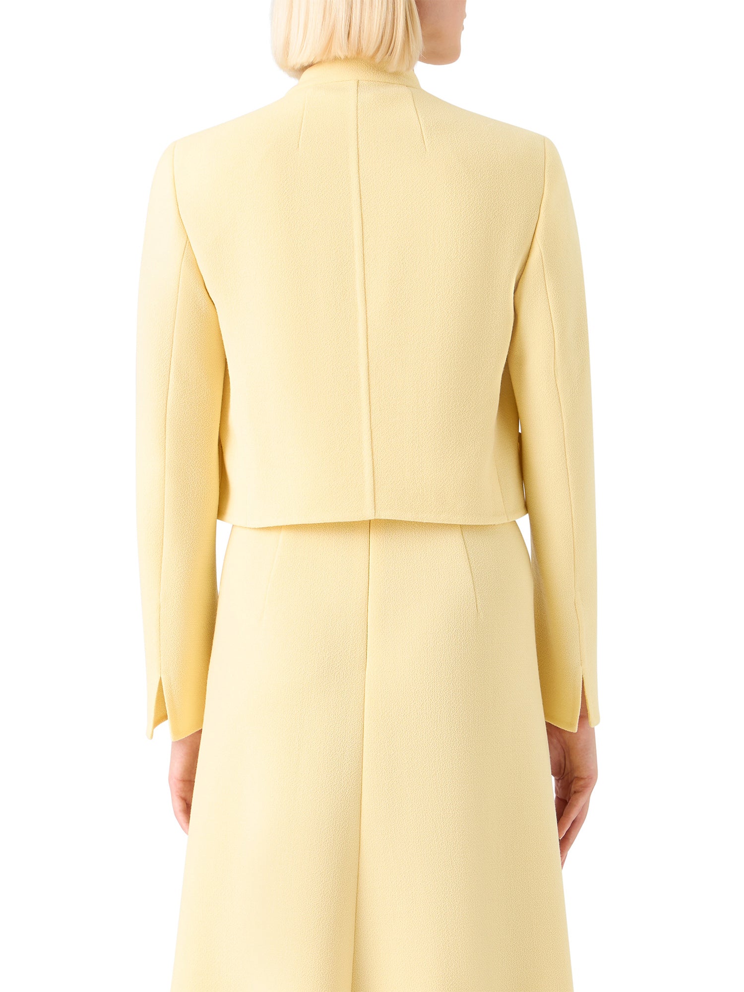 Helena Wool Crepe Open-Front Short Jacket