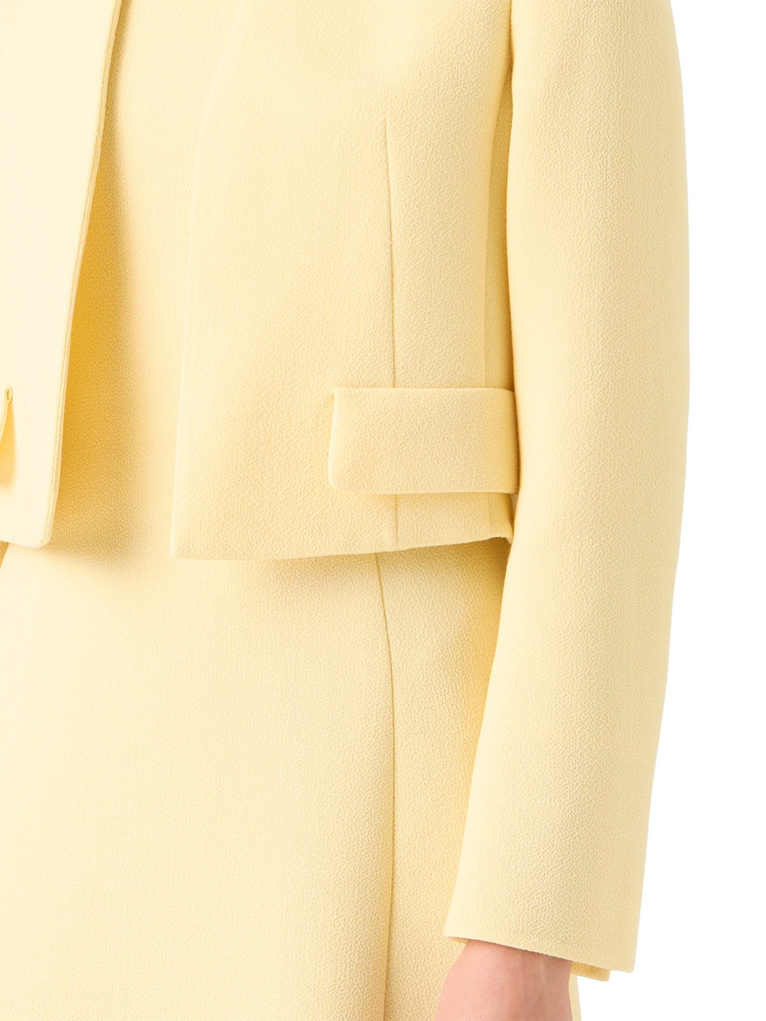 Helena Wool Crepe Open-Front Short Jacket