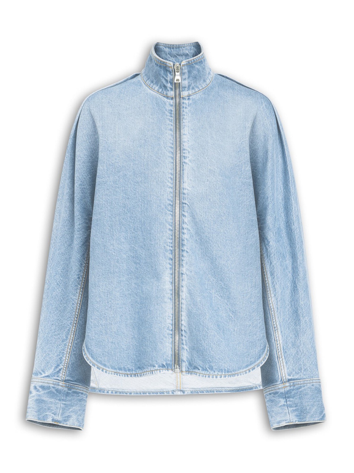 Denim Zip-Up Shirt