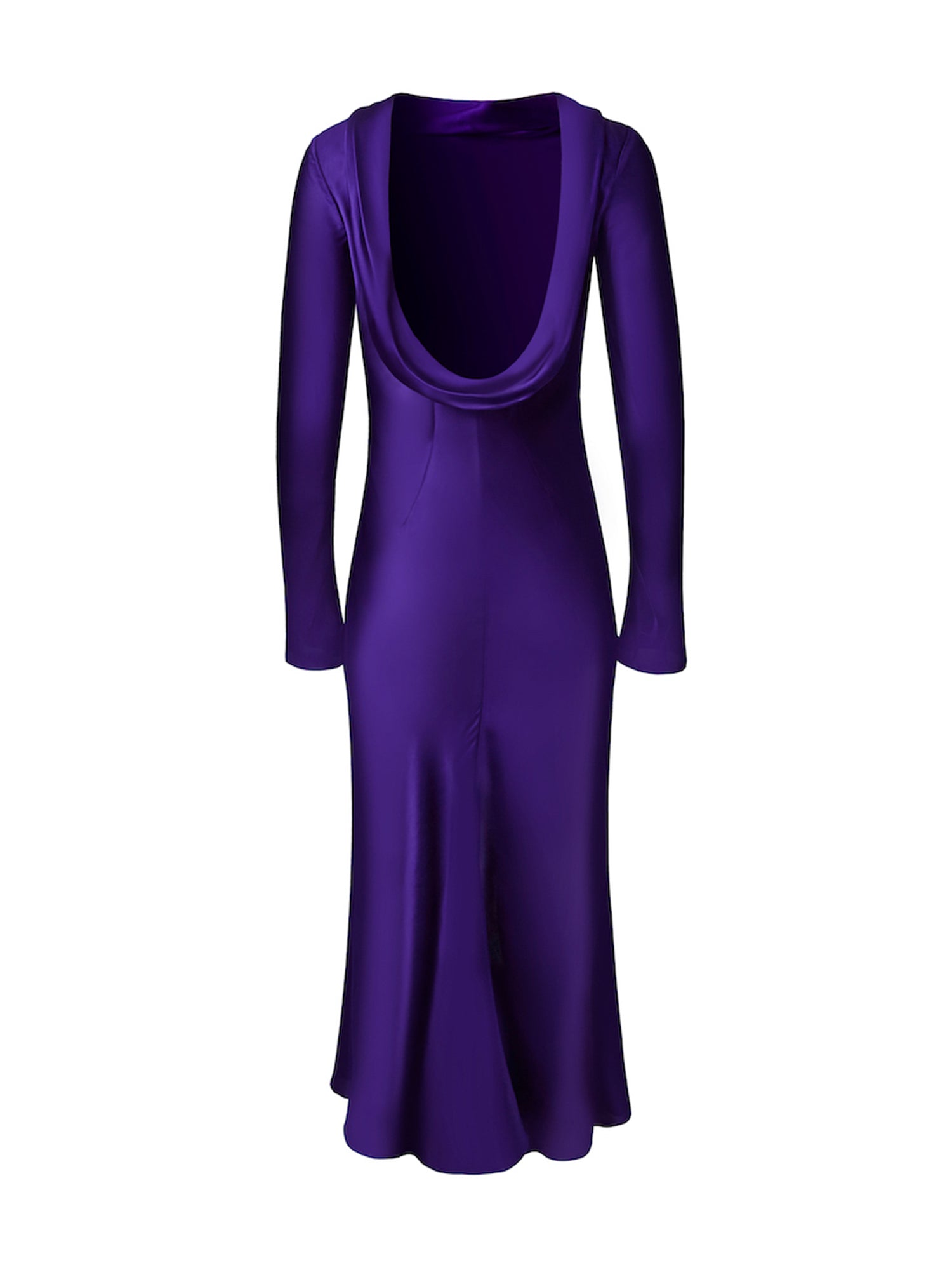 Cowl Back Satin Midi Dress