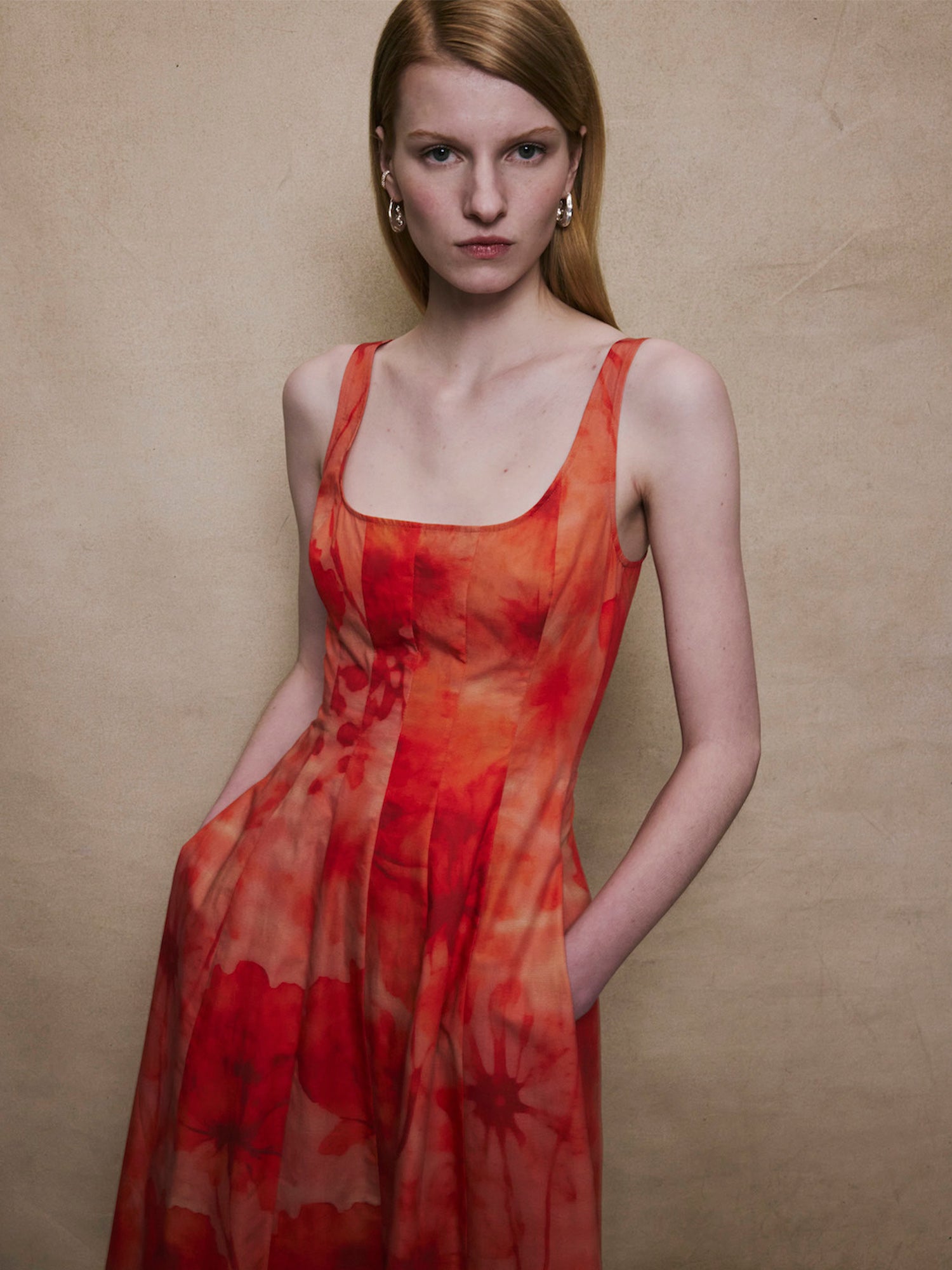 Seamed Cotton Corset Dress