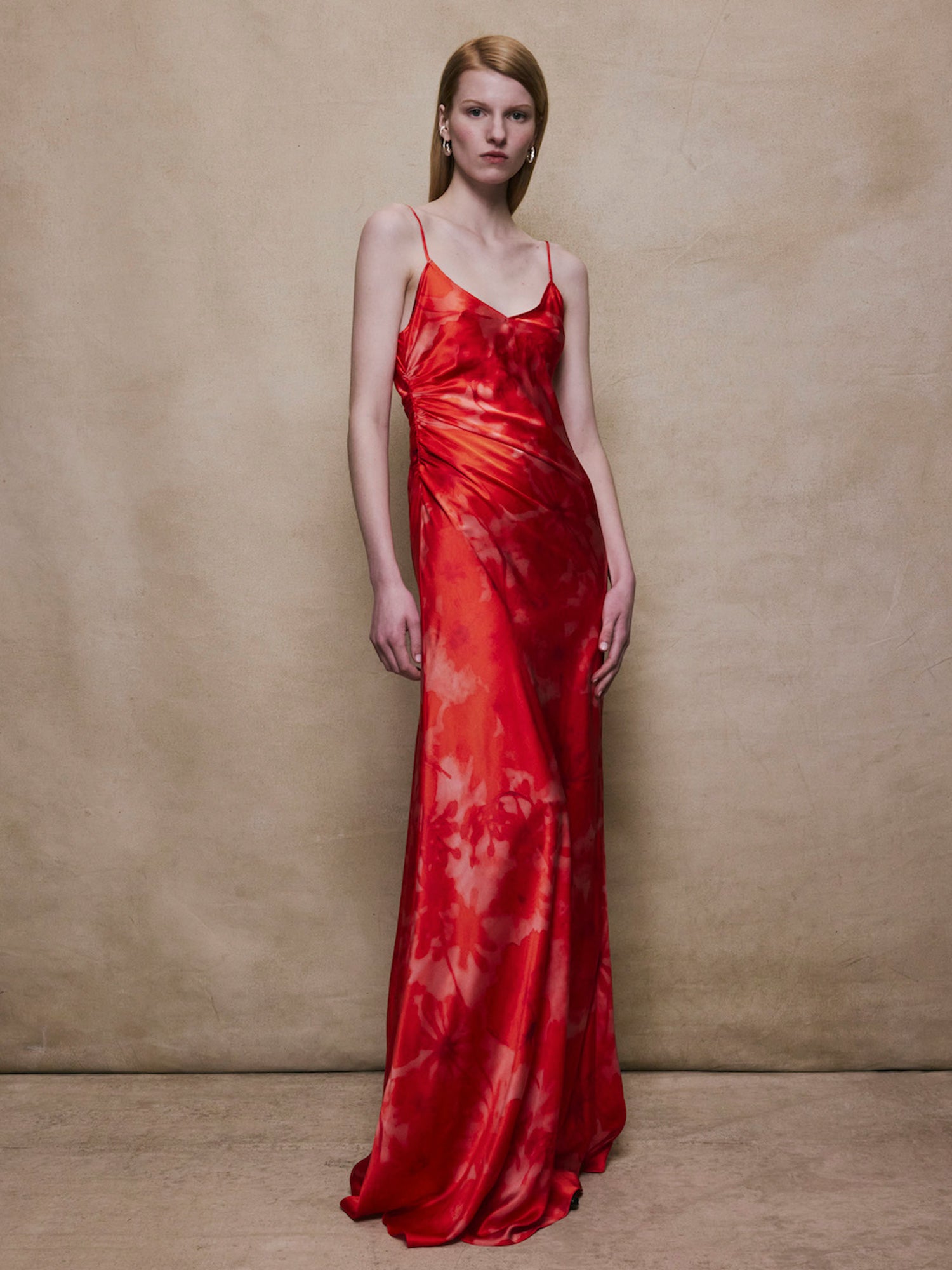 Satin Ruched Gown