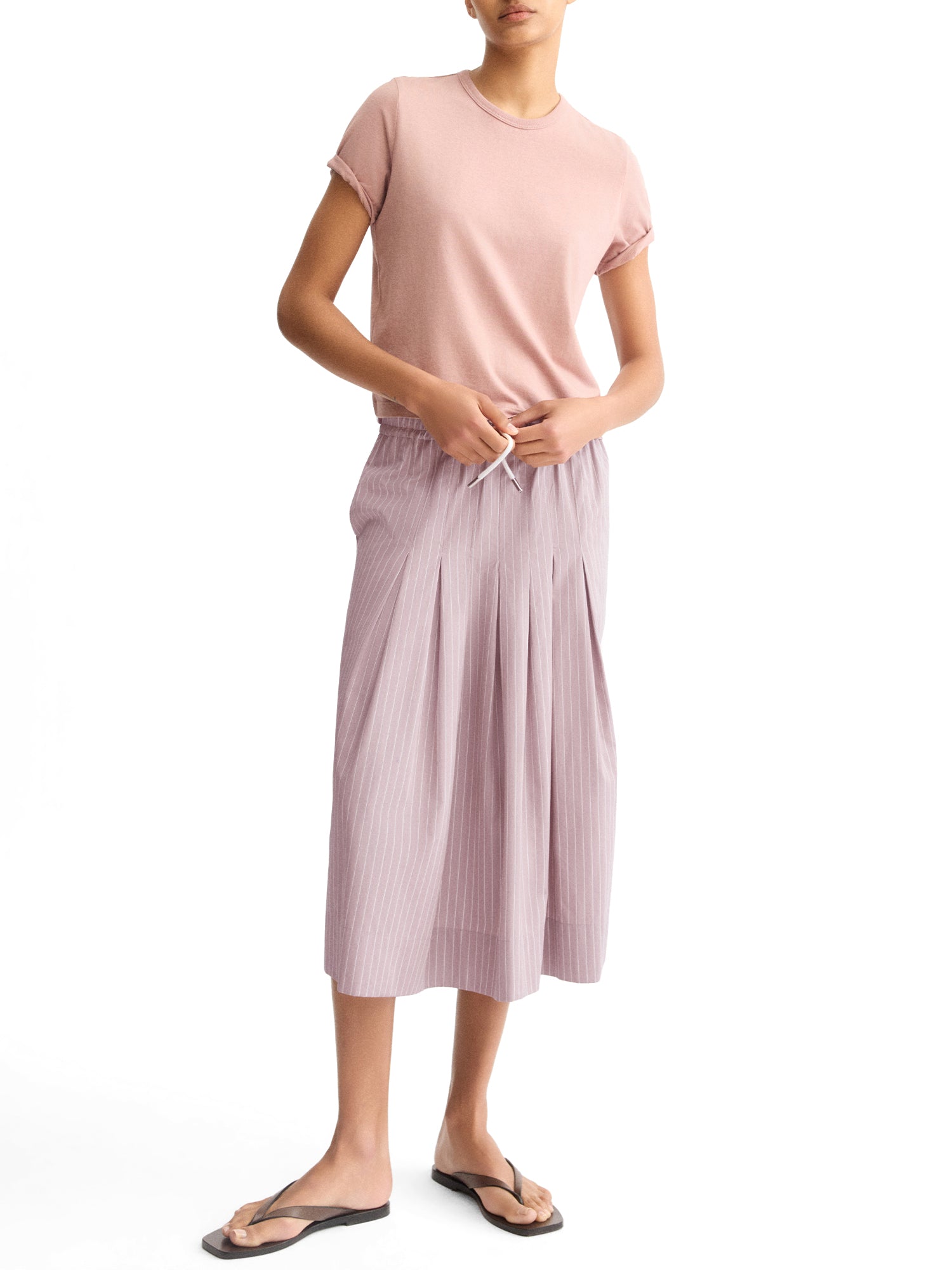 Gates Striped Full Midi Skirt