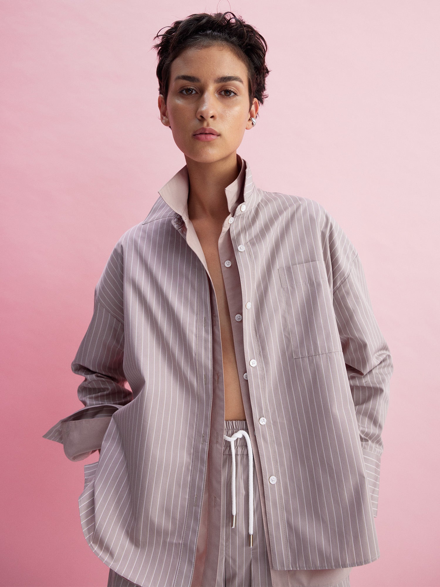 Watts Striped Side Button Shirt