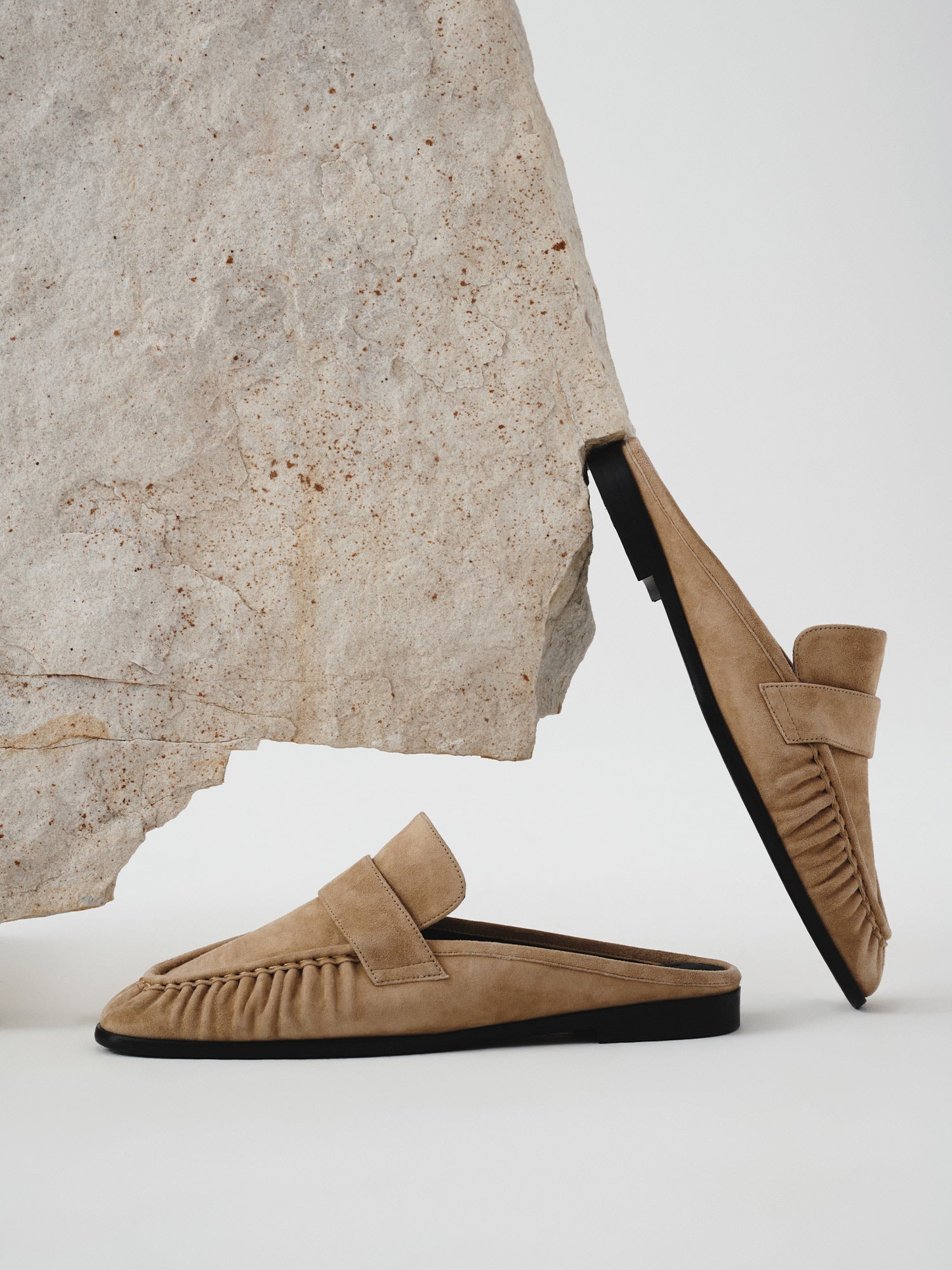 Suede Gabby Loafer Mules