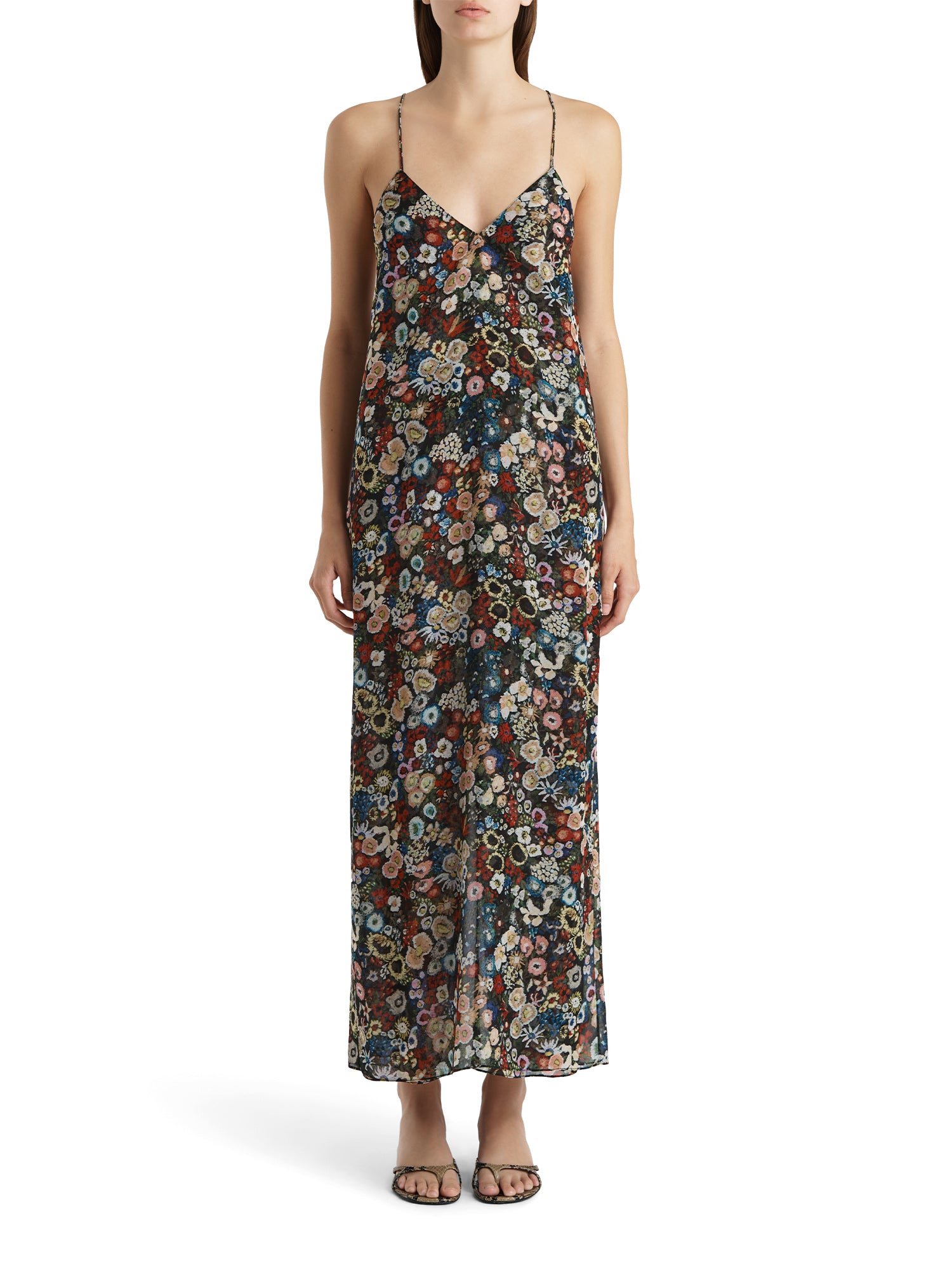 Taja Floral Silk Chiffon Midi Dress