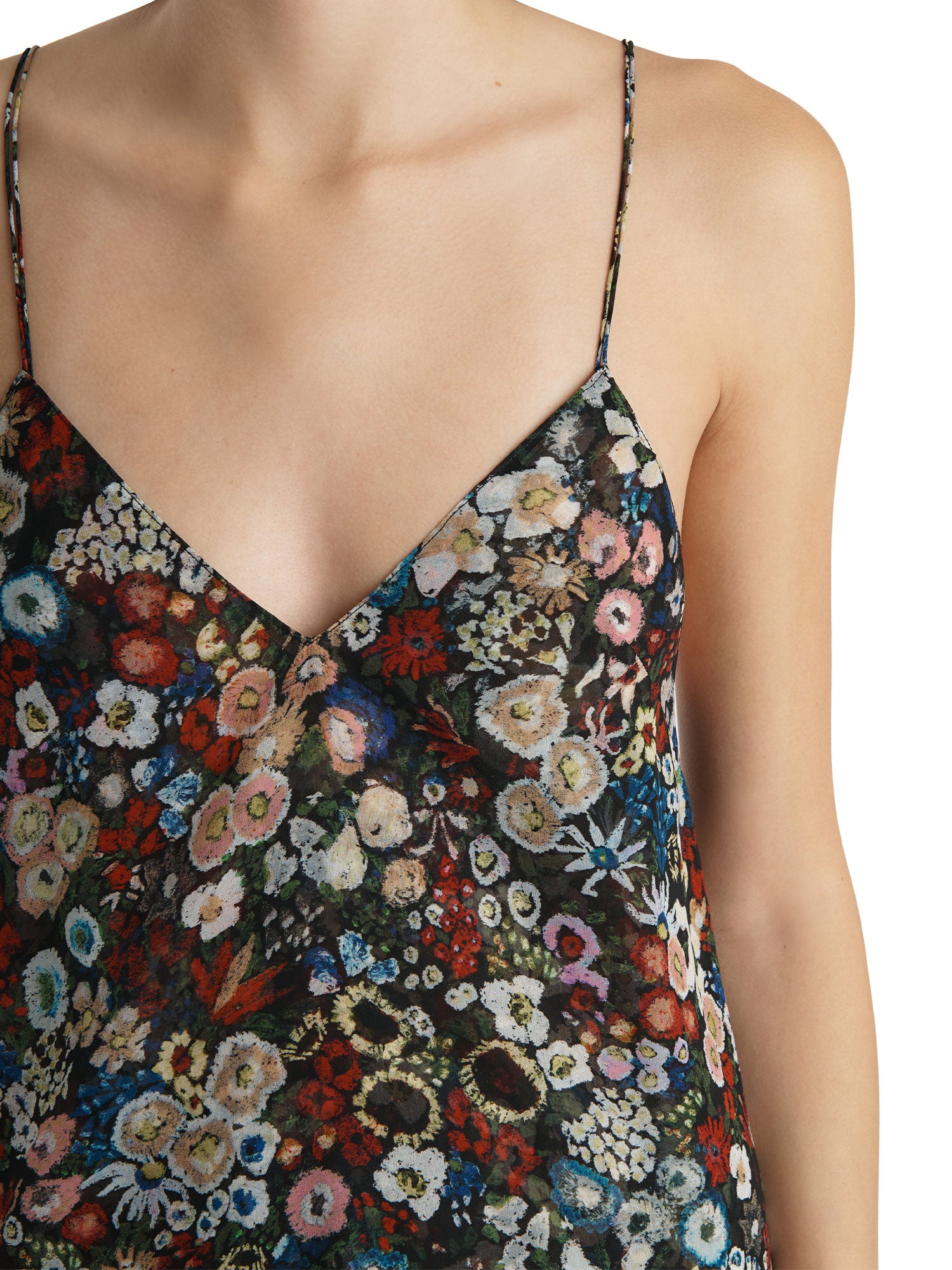 Taja Floral Silk Chiffon Midi Dress