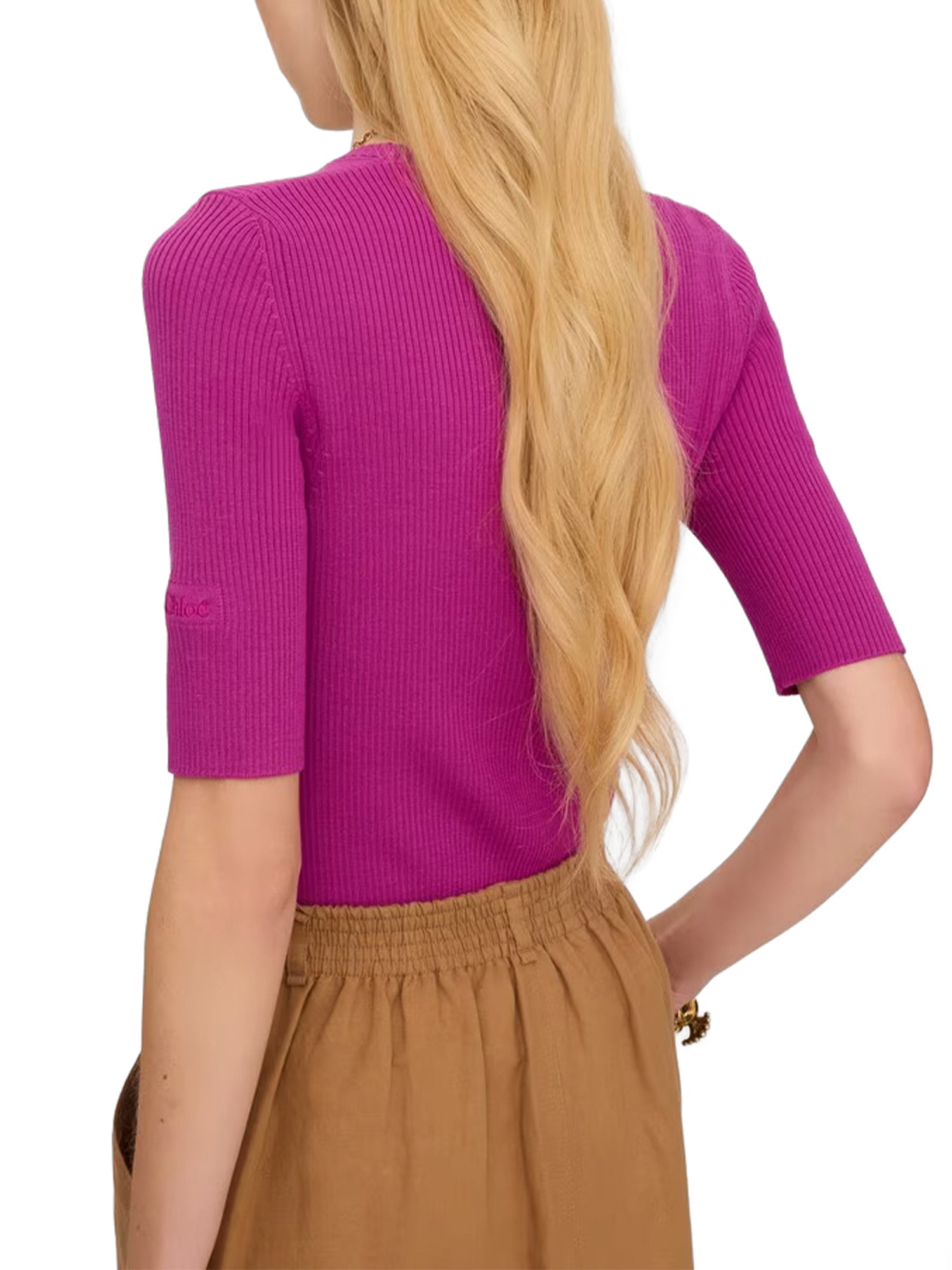 Short-Sleeve Wool Sweater