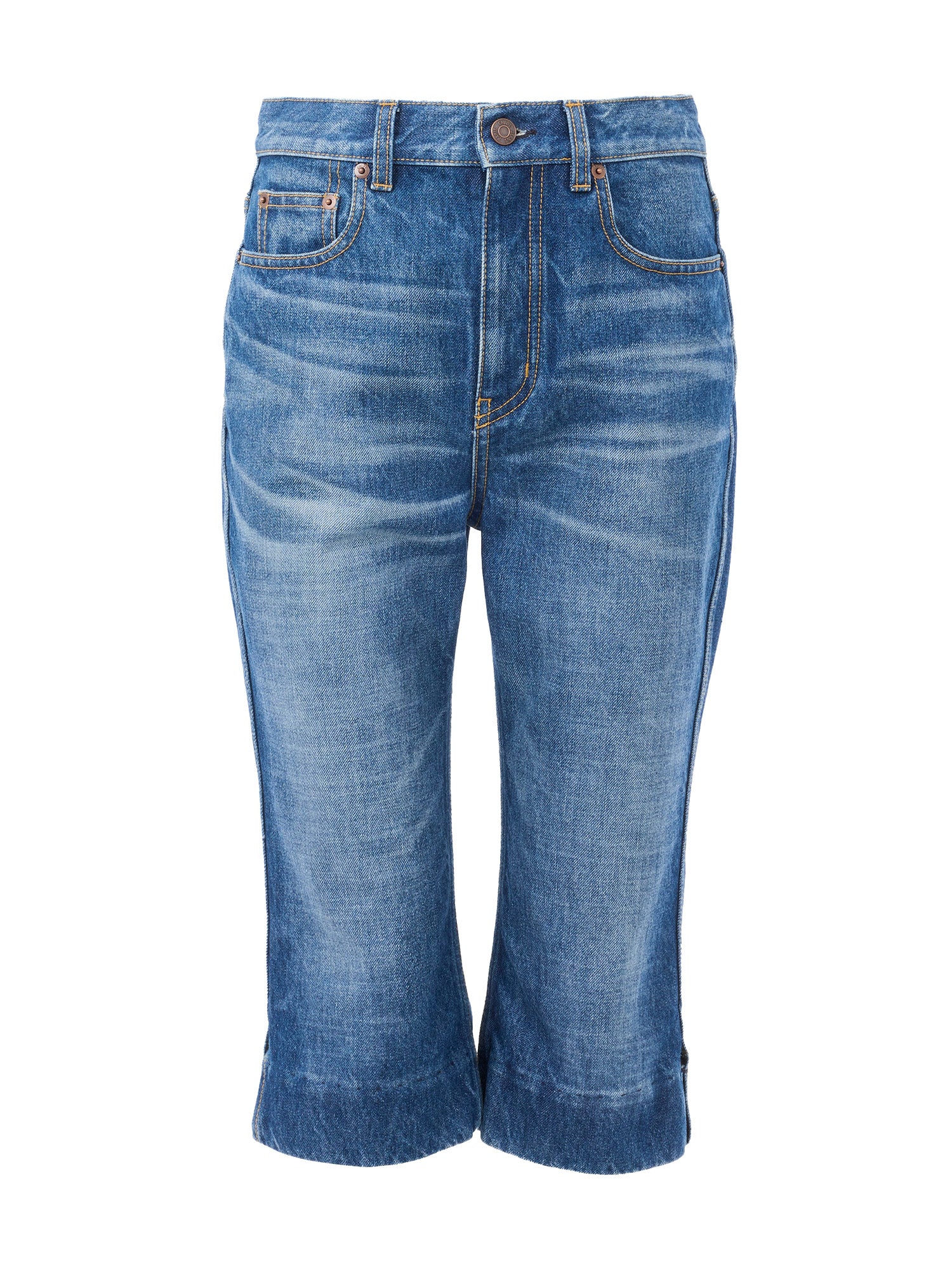 High-Rise Denim Capris