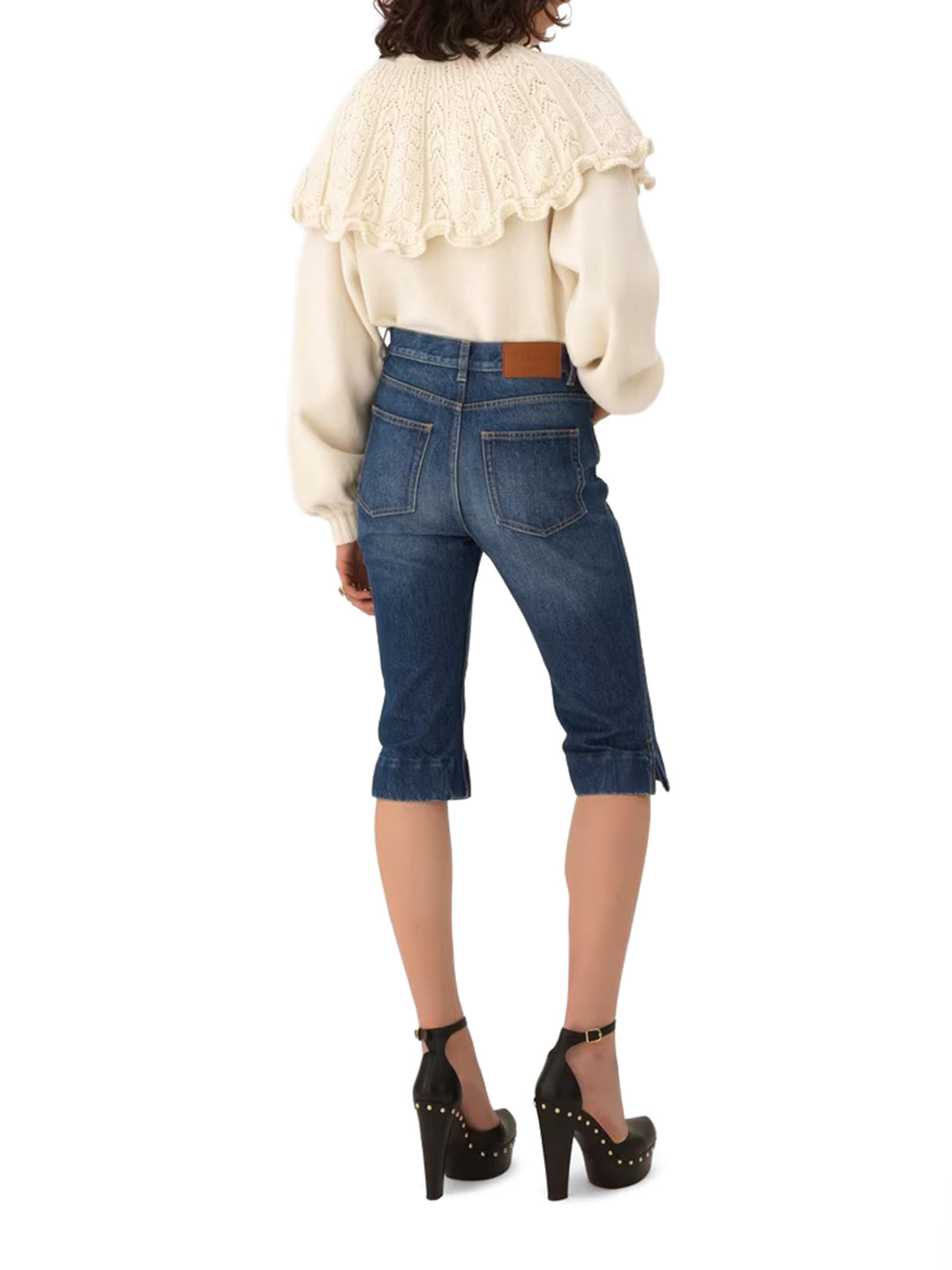 High-Rise Denim Capris