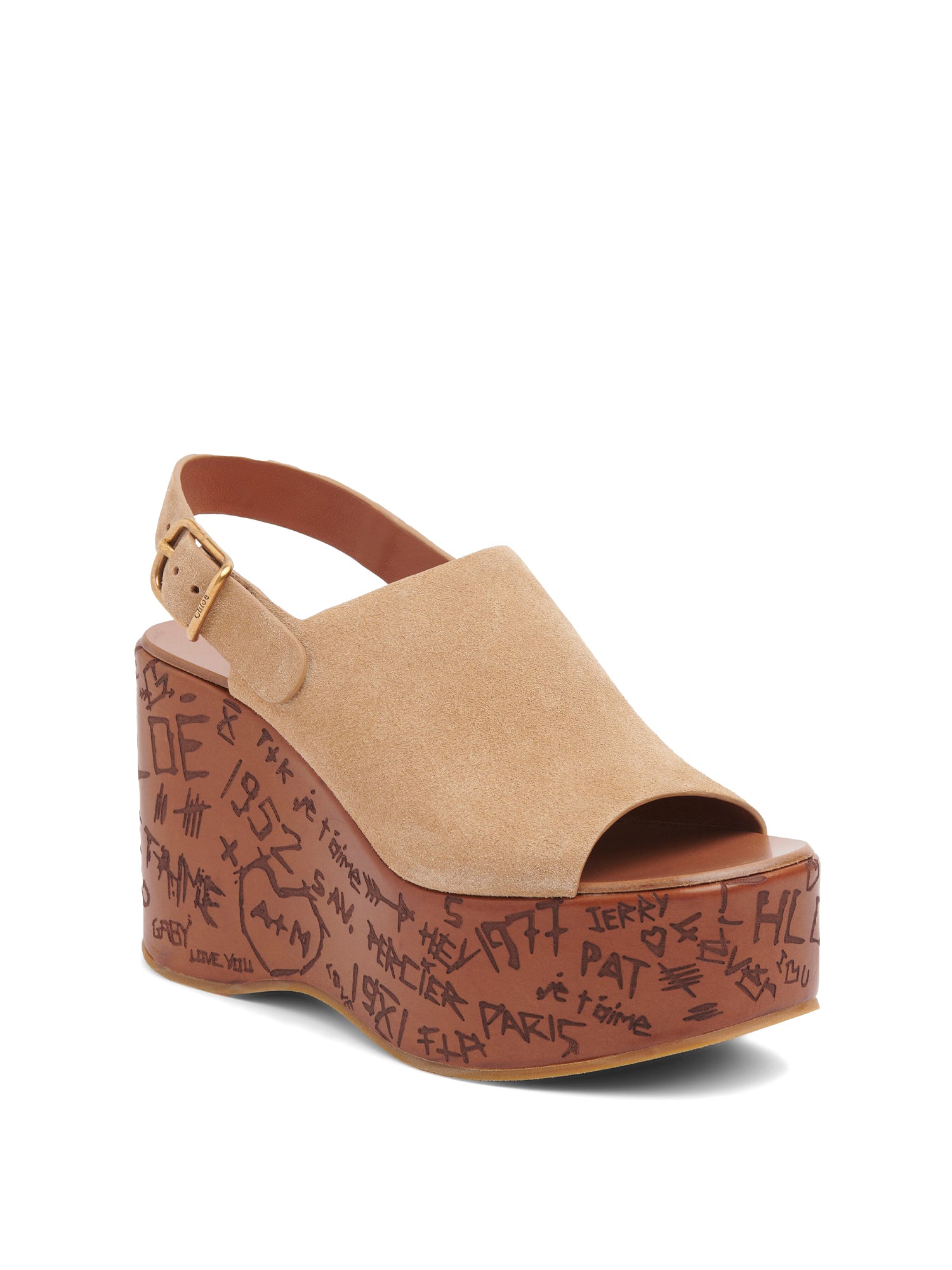 Suede Maxime Platform Wedge Sandals