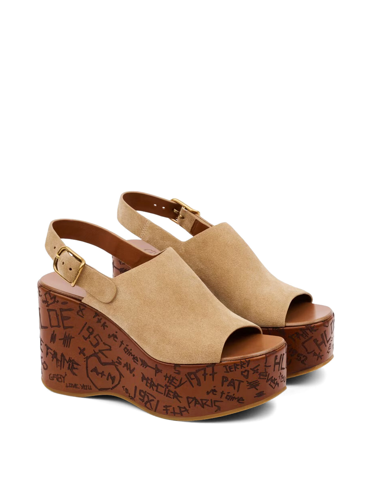 Suede Maxime Platform Wedge Sandals