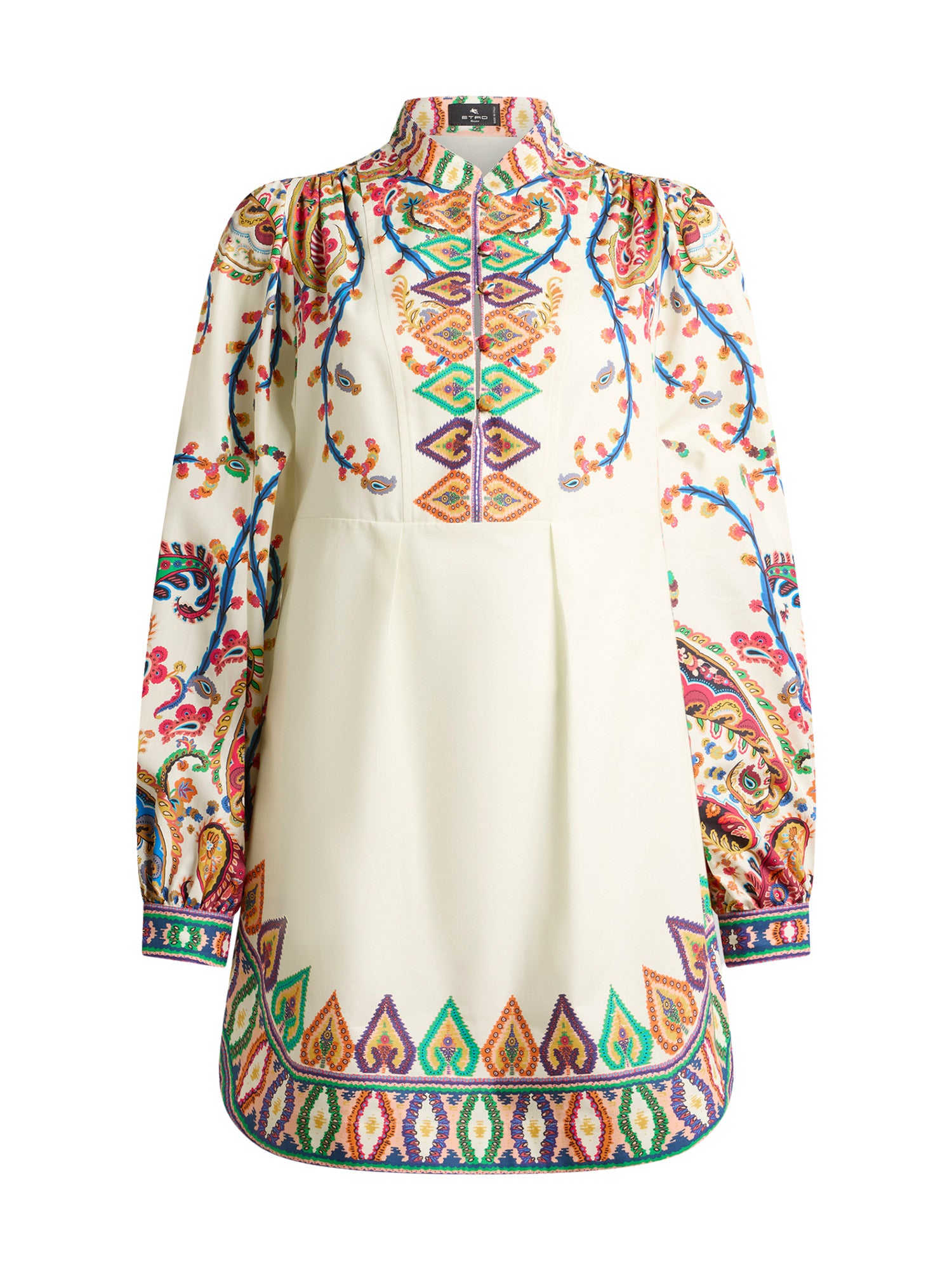 Floral Paisley A-Line Cotton Mini Dress
