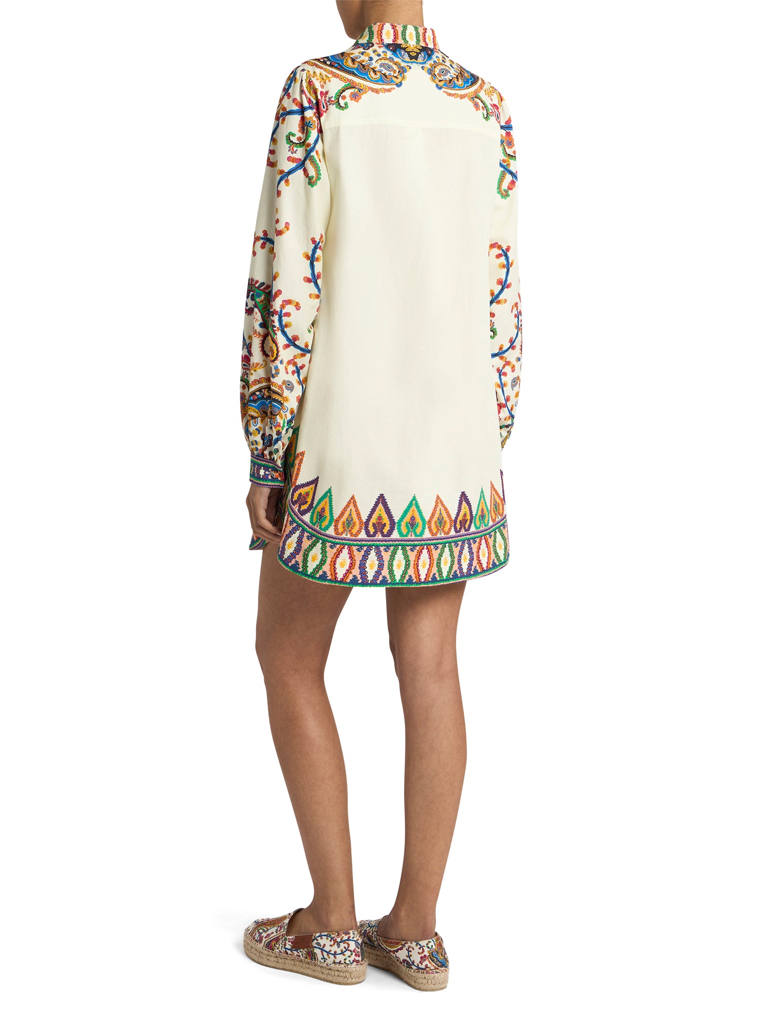 Floral Paisley A-Line Cotton Mini Dress