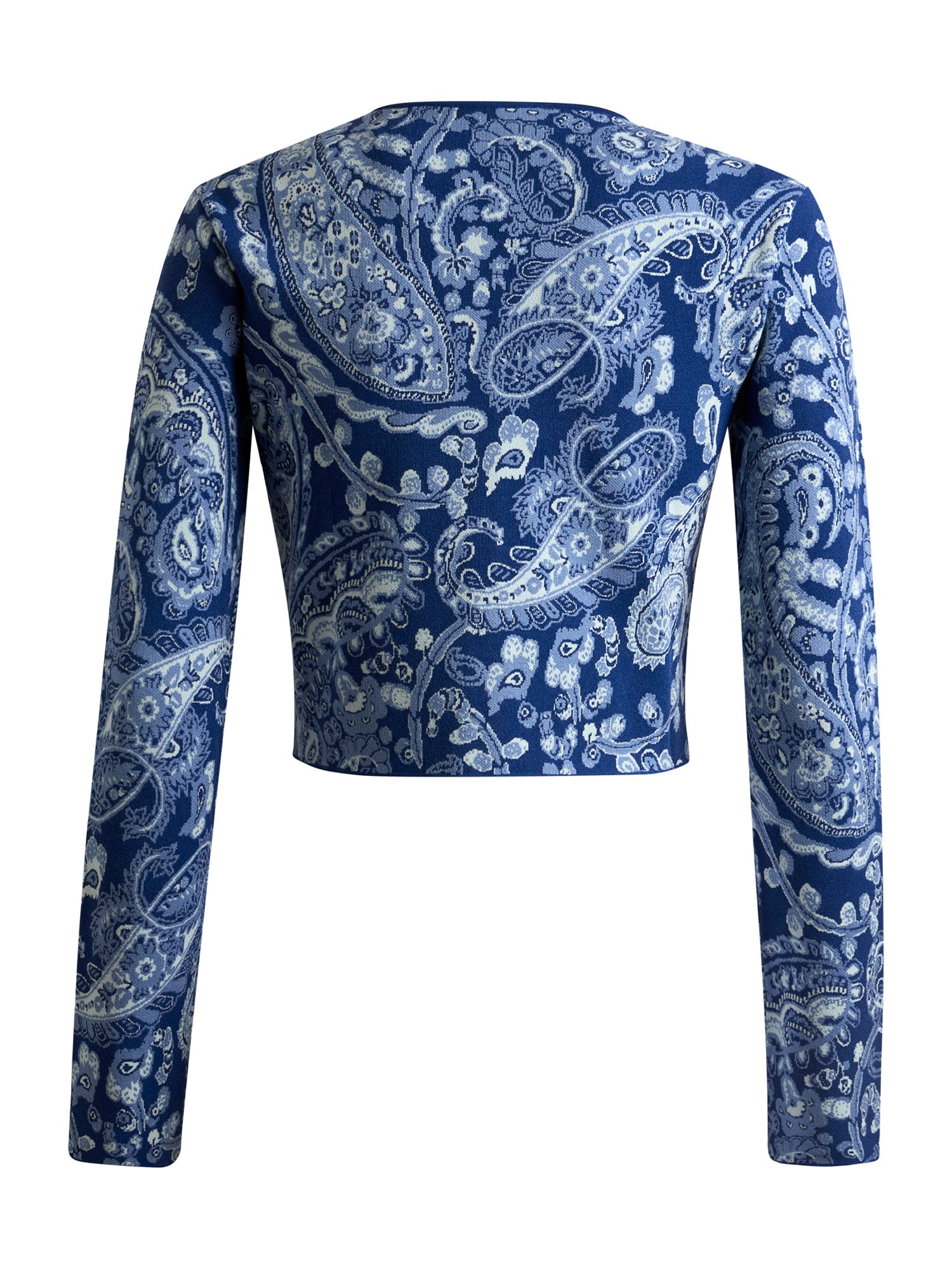Paisley Cropped Jacquard Cardigan