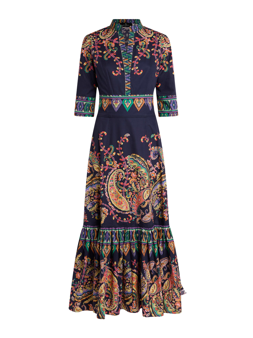 Etro Midi Shirt Dress Cotton Floral Paisley Print Etro Midi Shirt Dress Cotton Floral Paisley Print